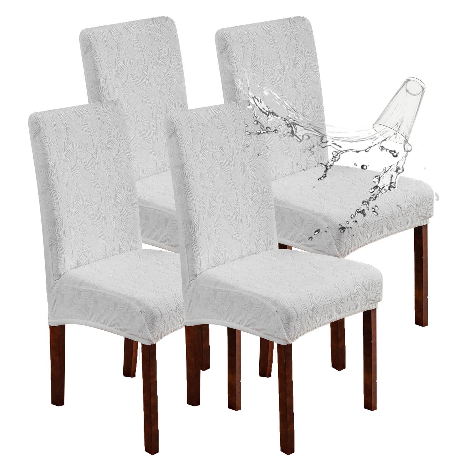 Waterproof Dining Chair Covers, Chair Covers for Dining Room Stretch Parsons Chair Slipcover, for Dining Room Kitchen Chair Protector Cover, Removable, Washable