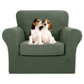 MAXIJIN 4 Piece Couch Covers for 3 Cushion Couch Super Stretch Non Slip Couch Cover for Dogs Pet Friendly Elastic Jacquard Furniture Protector Sofa Slipcovers (Sofa, Light Gray)