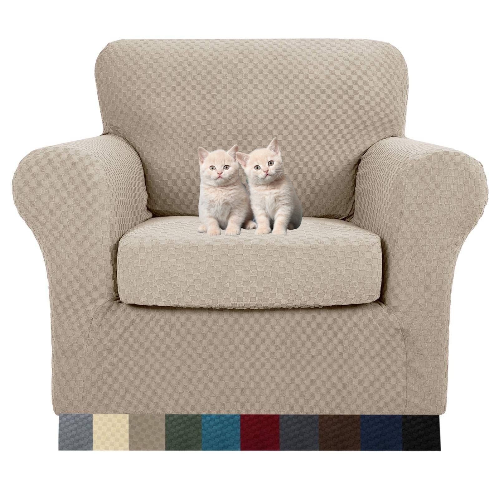 MAXIJIN 4 Piece Couch Covers for 3 Cushion Couch Super Stretch Non Slip Couch Cover for Dogs Pet Friendly Elastic Jacquard Furniture Protector Sofa Slipcovers (Sofa, Light Gray)
