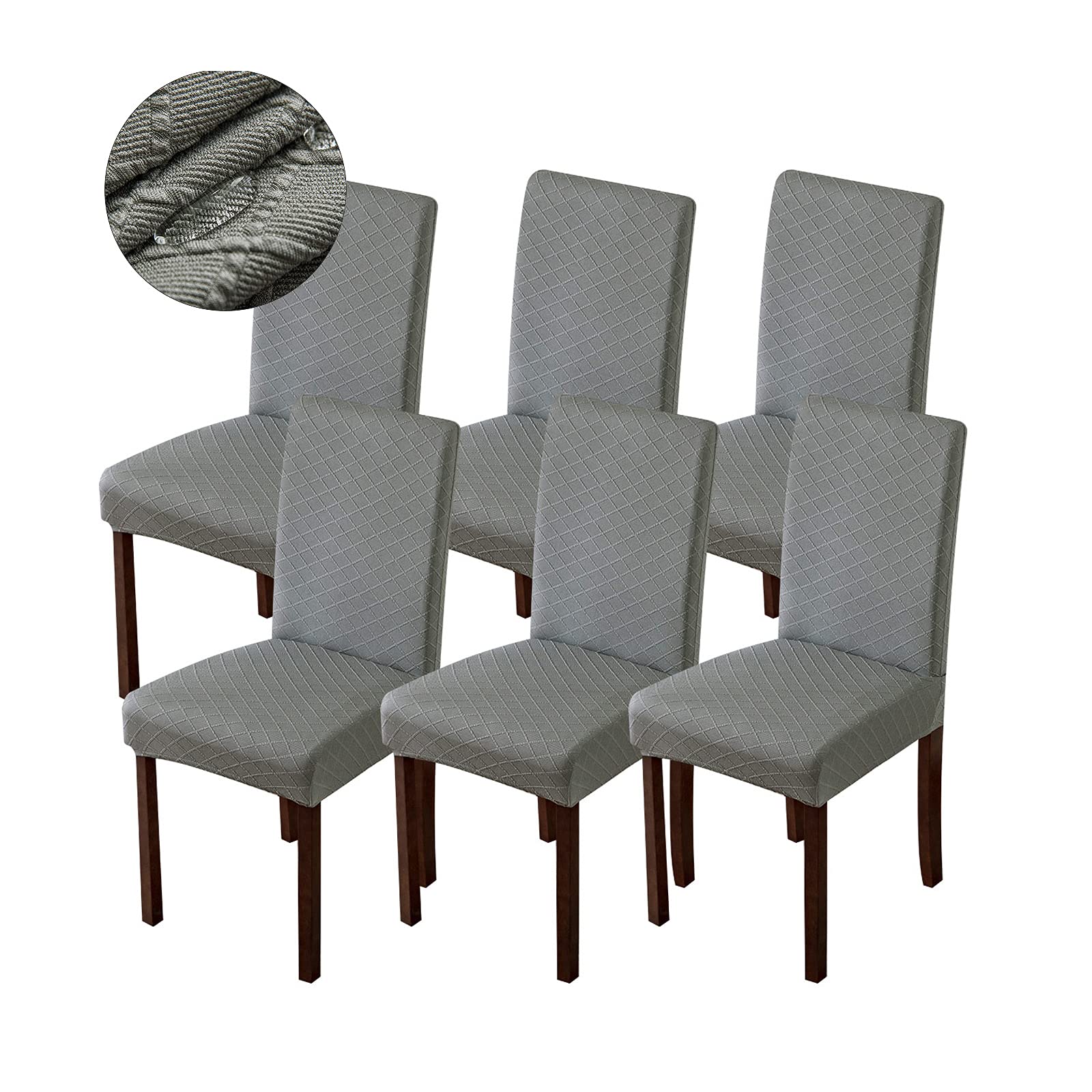 Genina Waterproof Chair Covers for Dining Room Dining Chair Covers Kitchen Parsons Chair Cover (Beige, 4 PCS)