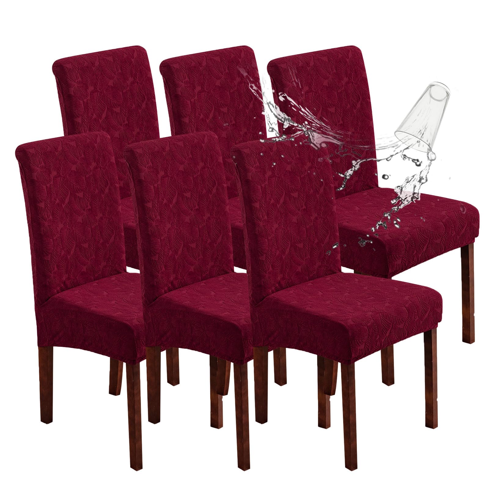 Waterproof Dining Chair Covers, Chair Covers for Dining Room Stretch Parsons Chair Slipcover, for Dining Room Kitchen Chair Protector Cover, Removable, Washable