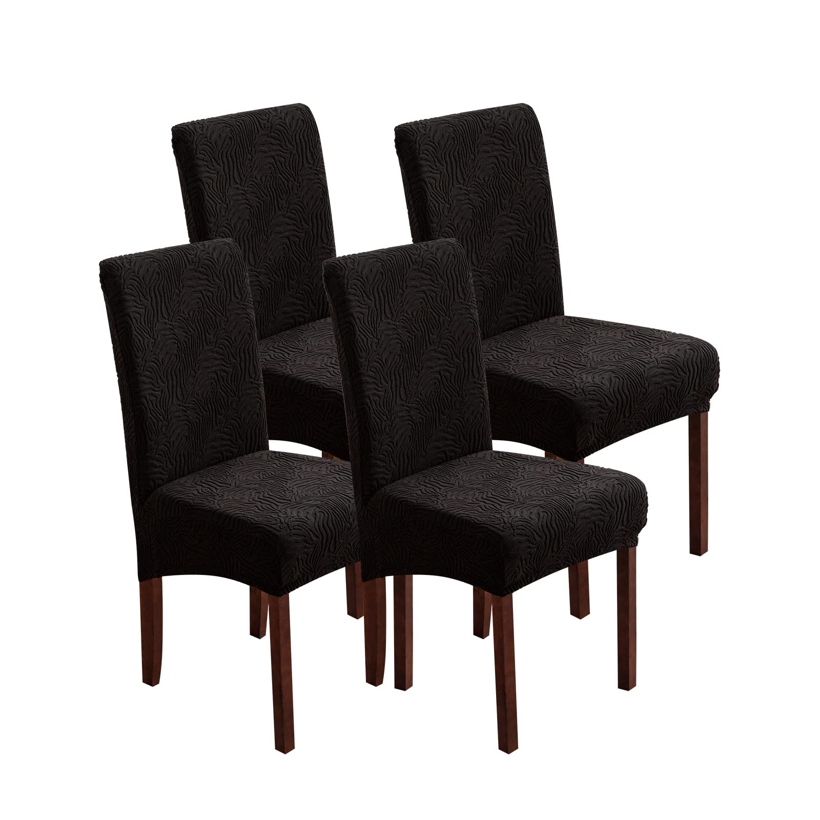 Dining Chair Covers, Chair Covers for Dining Room Stretch Parsons Chair Slipcover, for Dining Room Kitchen Chair Protector Cover, Removable, Washable (Beige, 6 Pack)