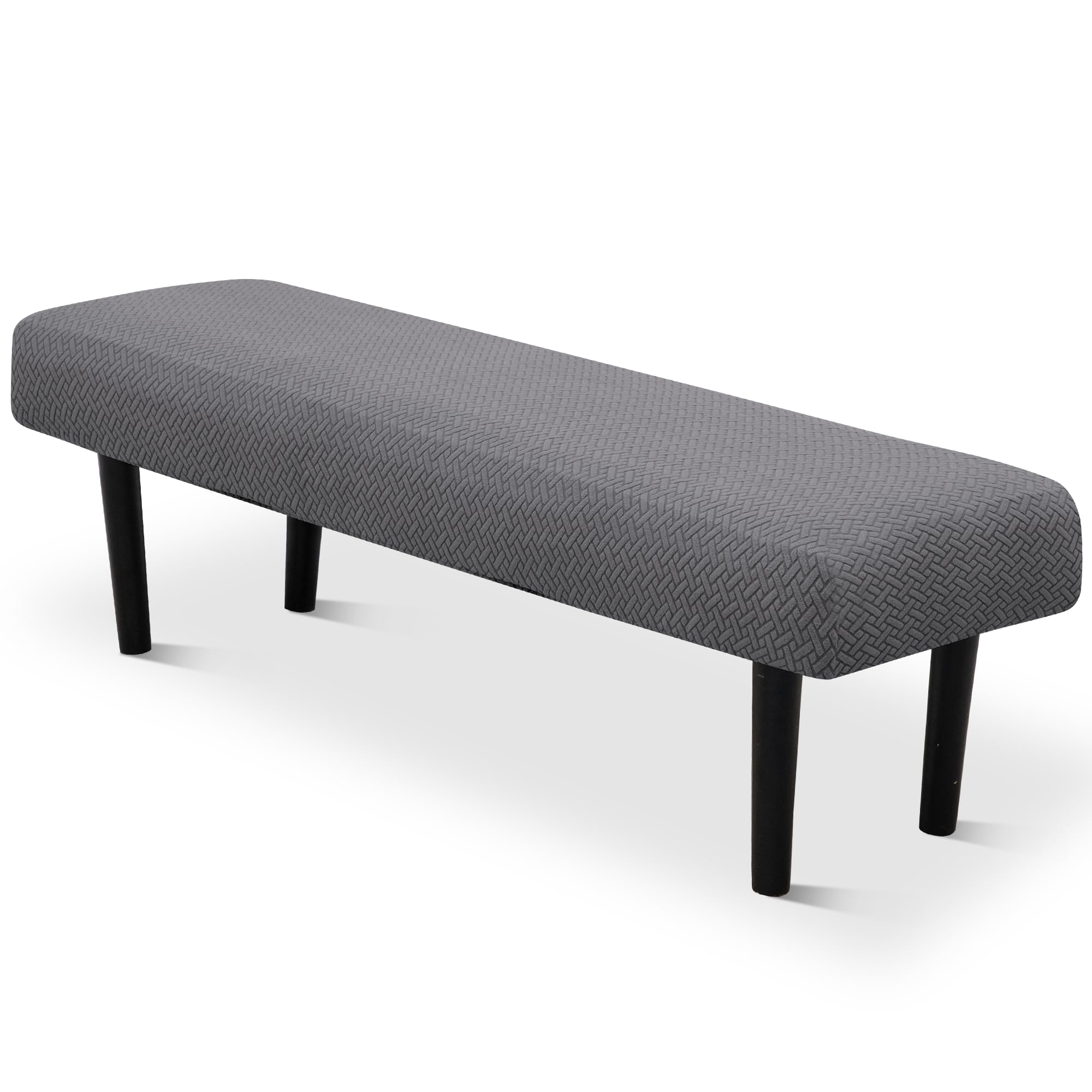 Stretch Bench Seat Cover, Reusable Slipcover for Dining Room & Bedroom, Removable Washable Rectangular Bench Covers, Elastic Fit for Home Furniture(Light Gray)