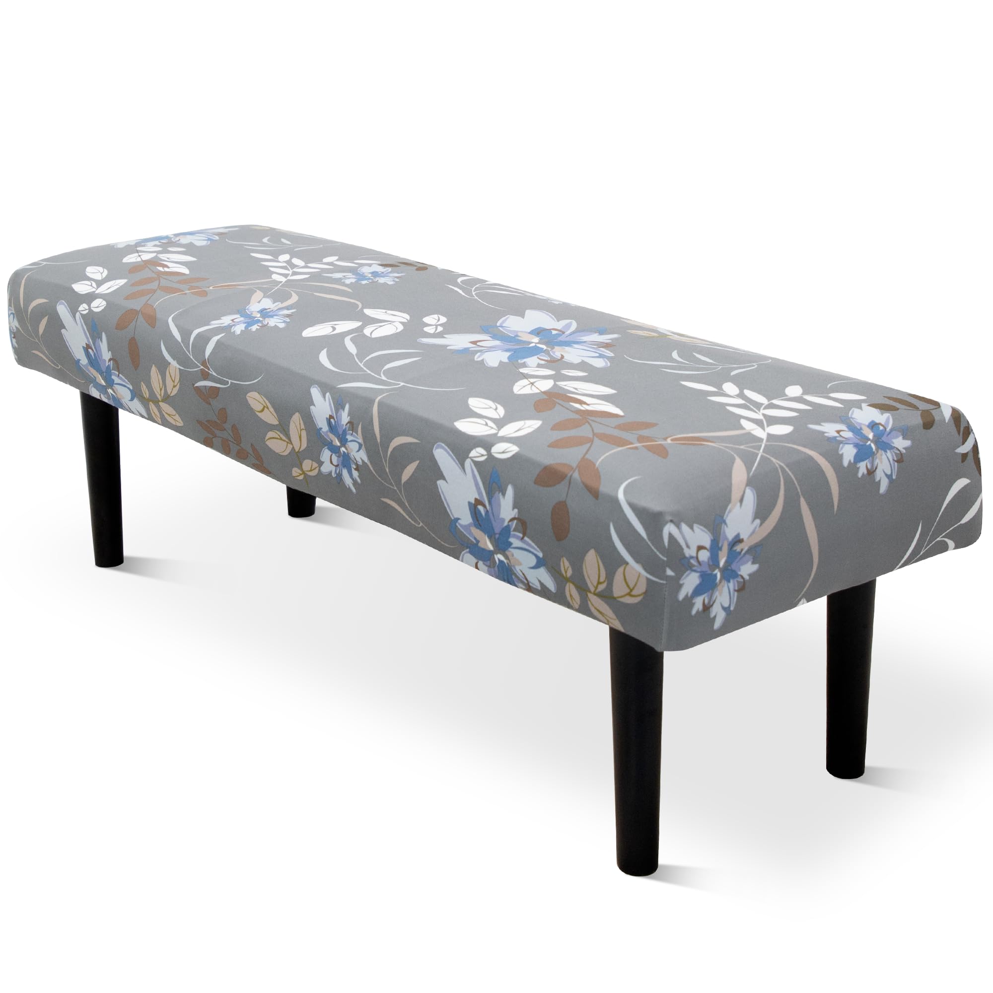 Stretch Bench Seat Cover, Reusable Slipcover for Dining Room & Bedroom, Removable Washable Rectangular Bench Covers, Elastic Fit for Home Furniture(Light Gray)