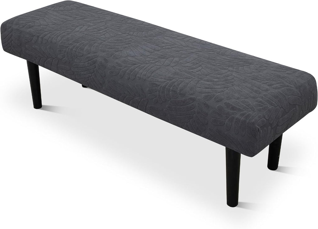 Stretch Bench Seat Cover, Reusable Slipcover for Dining Room & Bedroom, Removable Washable Rectangular Bench Covers, Elastic Fit for Home Furniture(Light Gray)