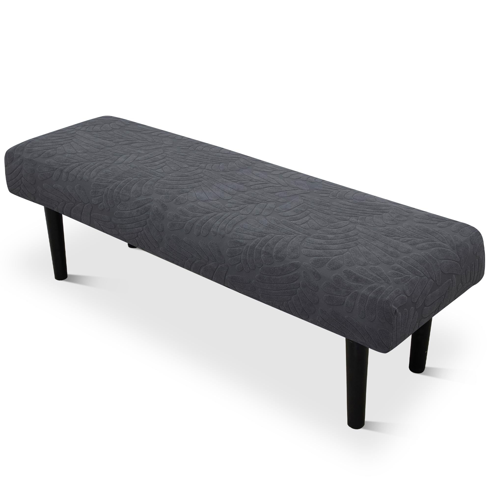 Stretch Bench Seat Cover, Reusable Slipcover for Dining Room & Bedroom, Removable Washable Rectangular Bench Covers, Elastic Fit for Home Furniture(Light Gray)