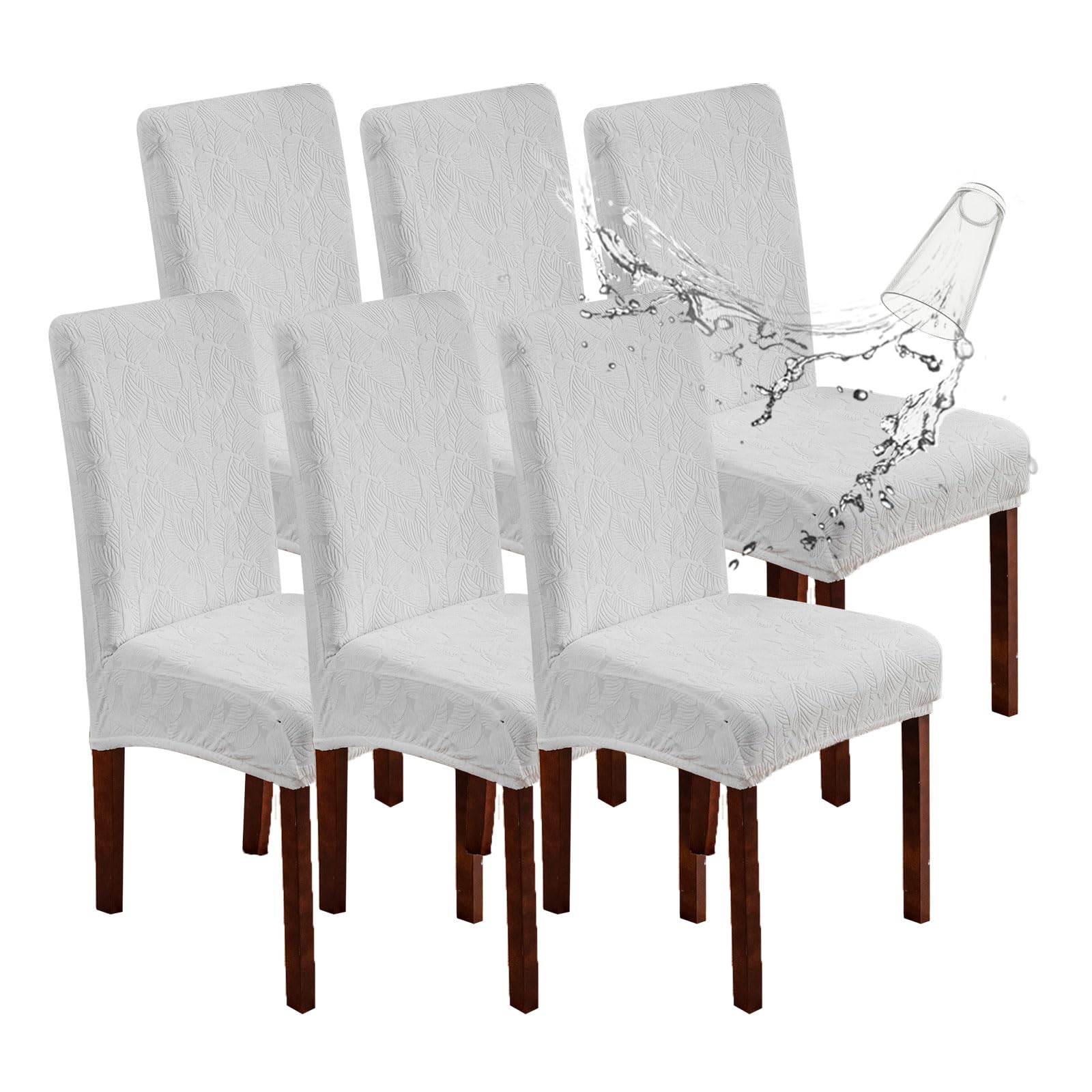 Waterproof Dining Chair Covers, Chair Covers for Dining Room Stretch Parsons Chair Slipcover, for Dining Room Kitchen Chair Protector Cover, Removable, Washable