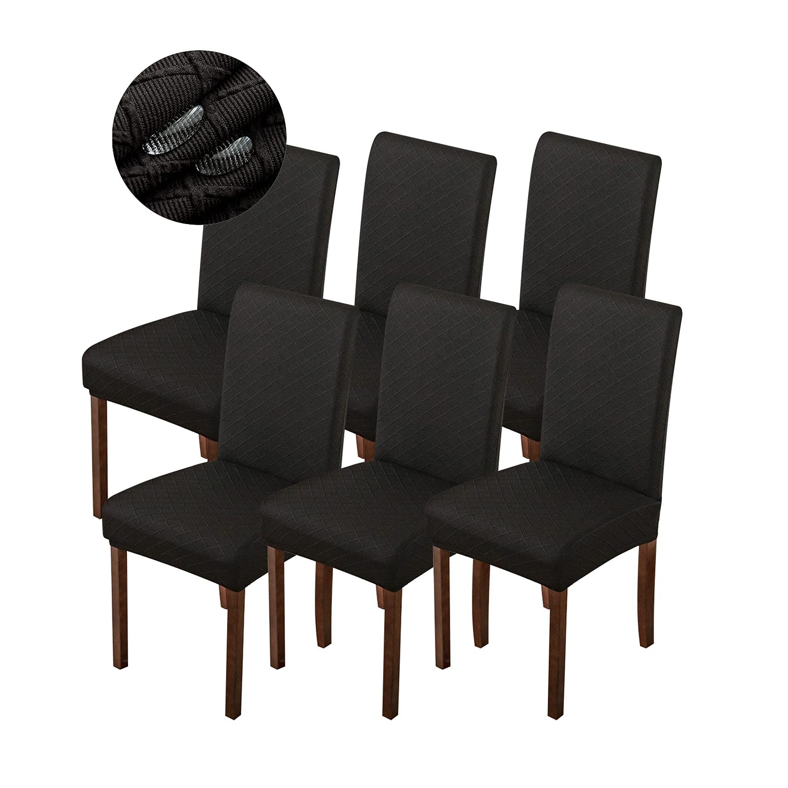 Genina Waterproof Chair Covers for Dining Room Dining Chair Covers Kitchen Parsons Chair Cover (Beige, 4 PCS)