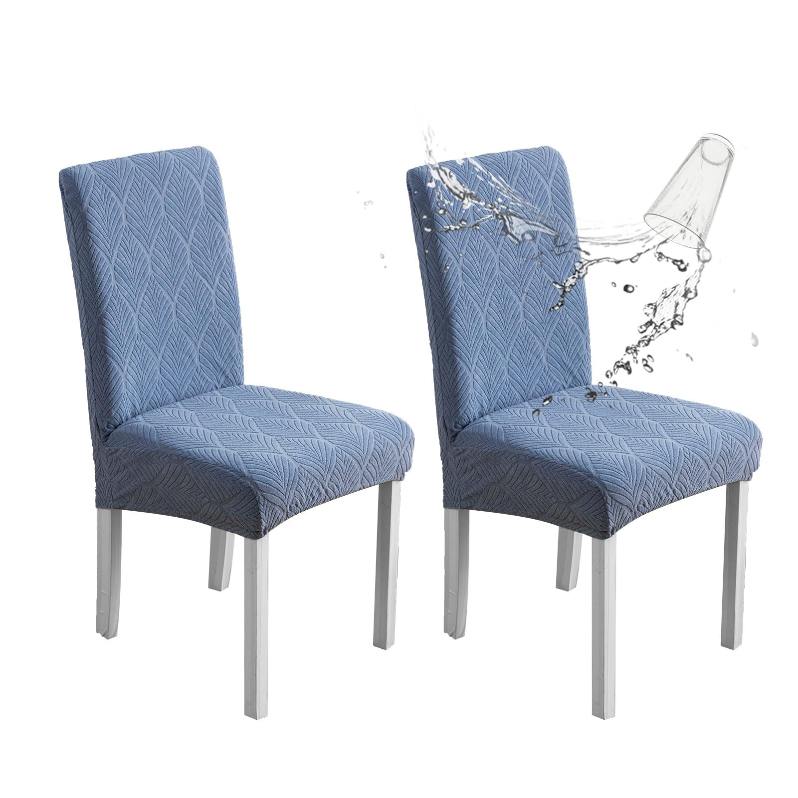 Chair Covers for Dining Chairs,100% Waterproof Dining Chair Covers Set of 4,Removable Stretch Parsons Slip,Washable Seat Protector for Kitchen Beige