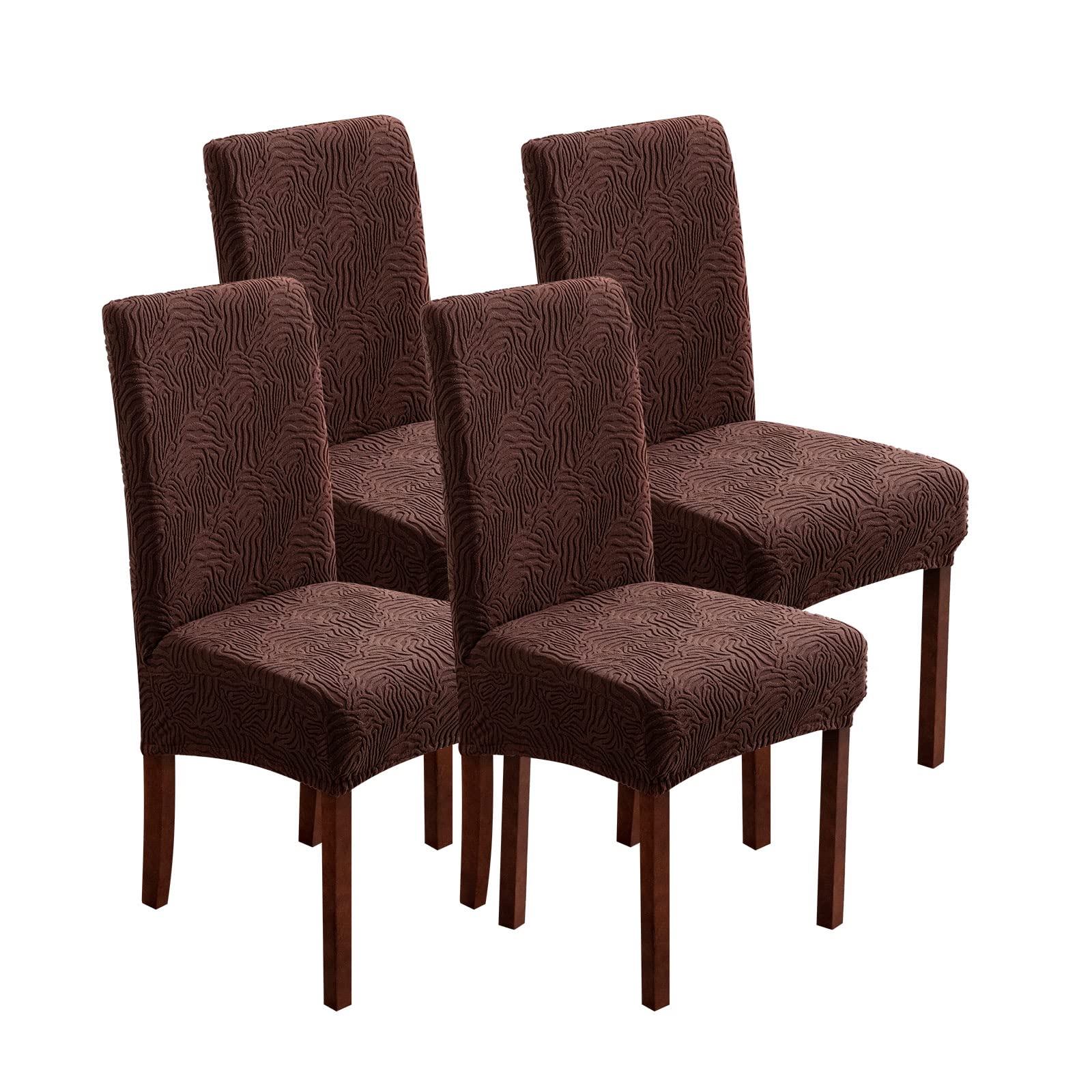 Dining Chair Covers, Chair Covers for Dining Room Stretch Parsons Chair Slipcover, for Dining Room Kitchen Chair Protector Cover, Removable, Washable (Beige, 6 Pack)