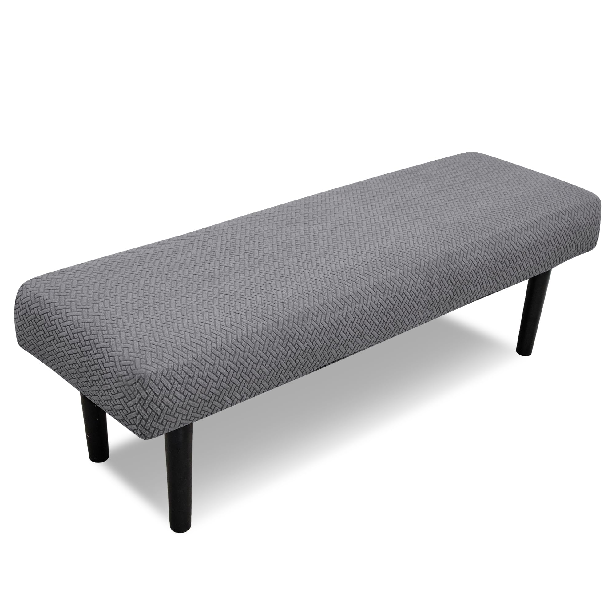 Stretch Bench Covers, Bench Seat Covers, Bench Cushions Covers, Printed Bench Seat Protector, Washable Bench Slipcover, Rectangle Bench Covers for Dining Room, Living Room, Kitchen(Leaf grey)