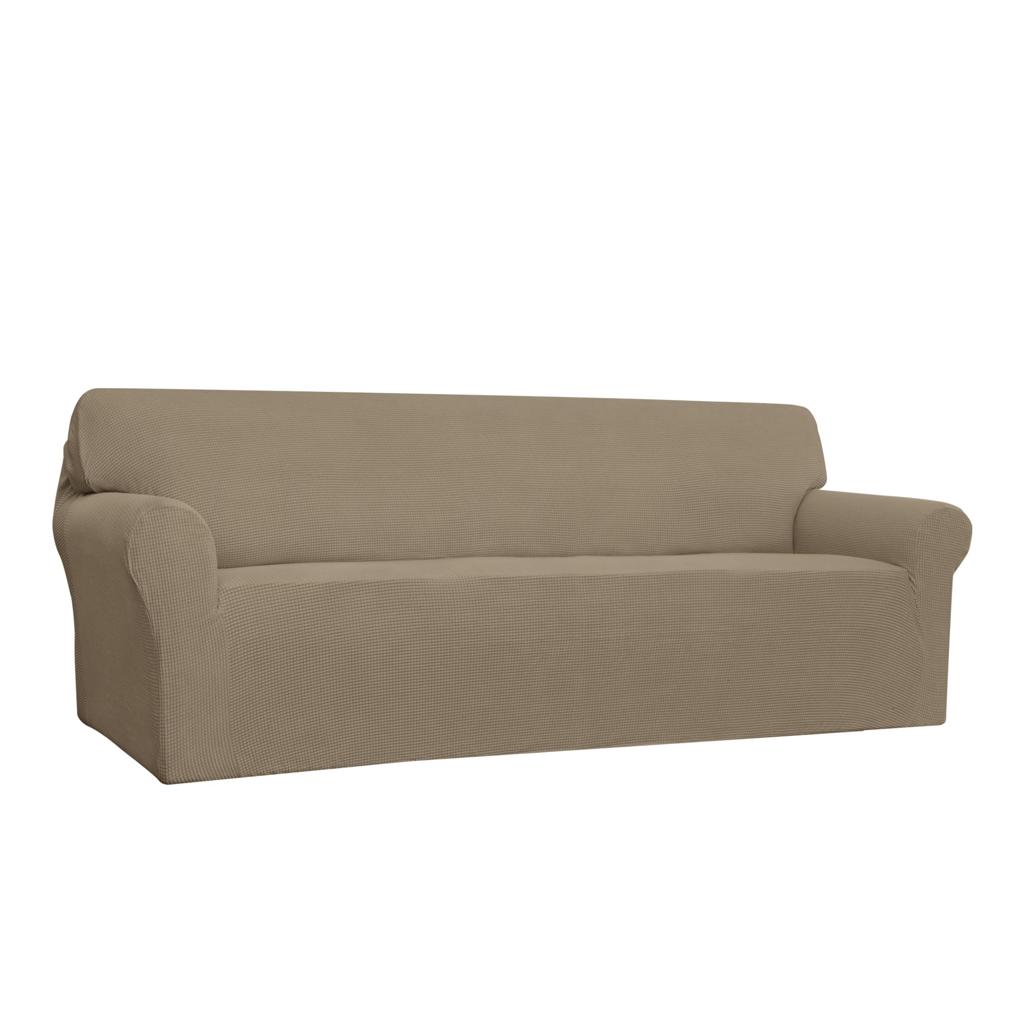 Easy-Going Stretch Sofa Slipcover 1-Piece Sofa Cover Furniture Protector Couch Soft with Elastic Bottom for Kids, Polyester Spandex Jacquard Fabric Small Checks (Sofa, Black)