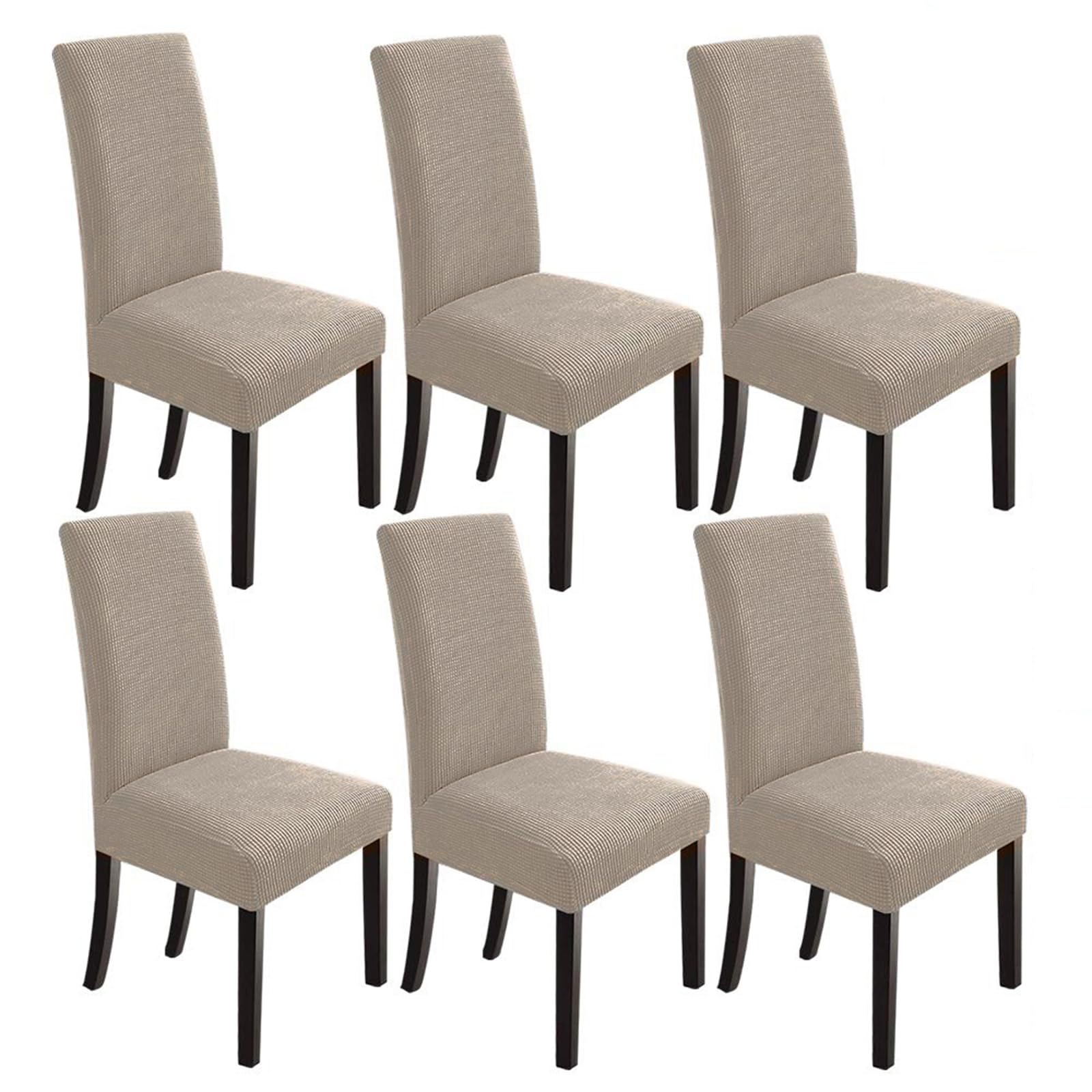 NORTHERN BROTHERS Dining Chair Covers Seat Parson Chair Slipcover for Dining Room Set of 4, Khaki