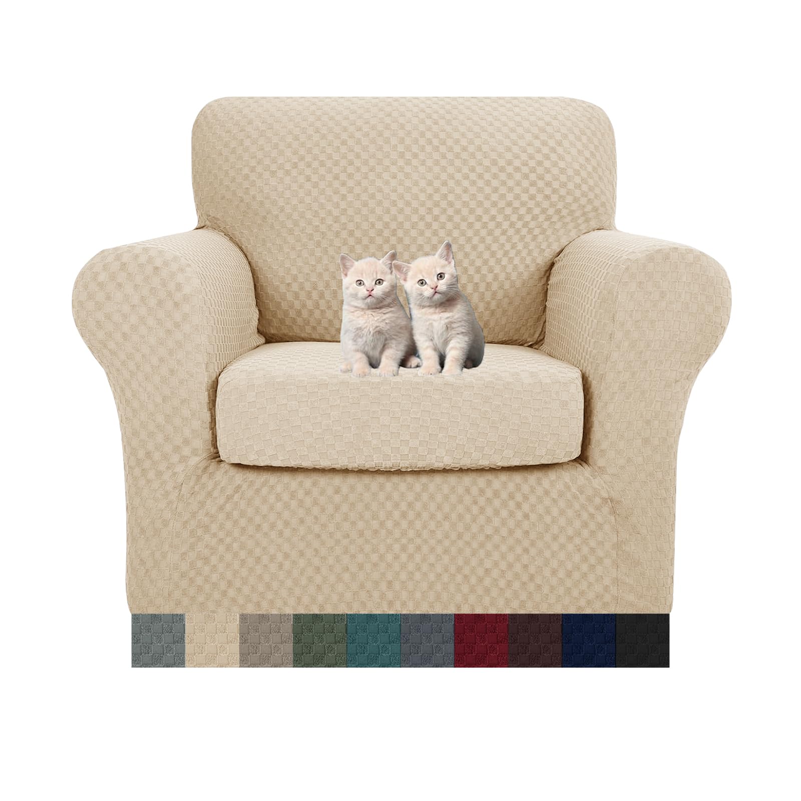 MAXIJIN 4 Piece Couch Covers for 3 Cushion Couch Super Stretch Non Slip Couch Cover for Dogs Pet Friendly Elastic Jacquard Furniture Protector Sofa Slipcovers (Sofa, Light Gray)