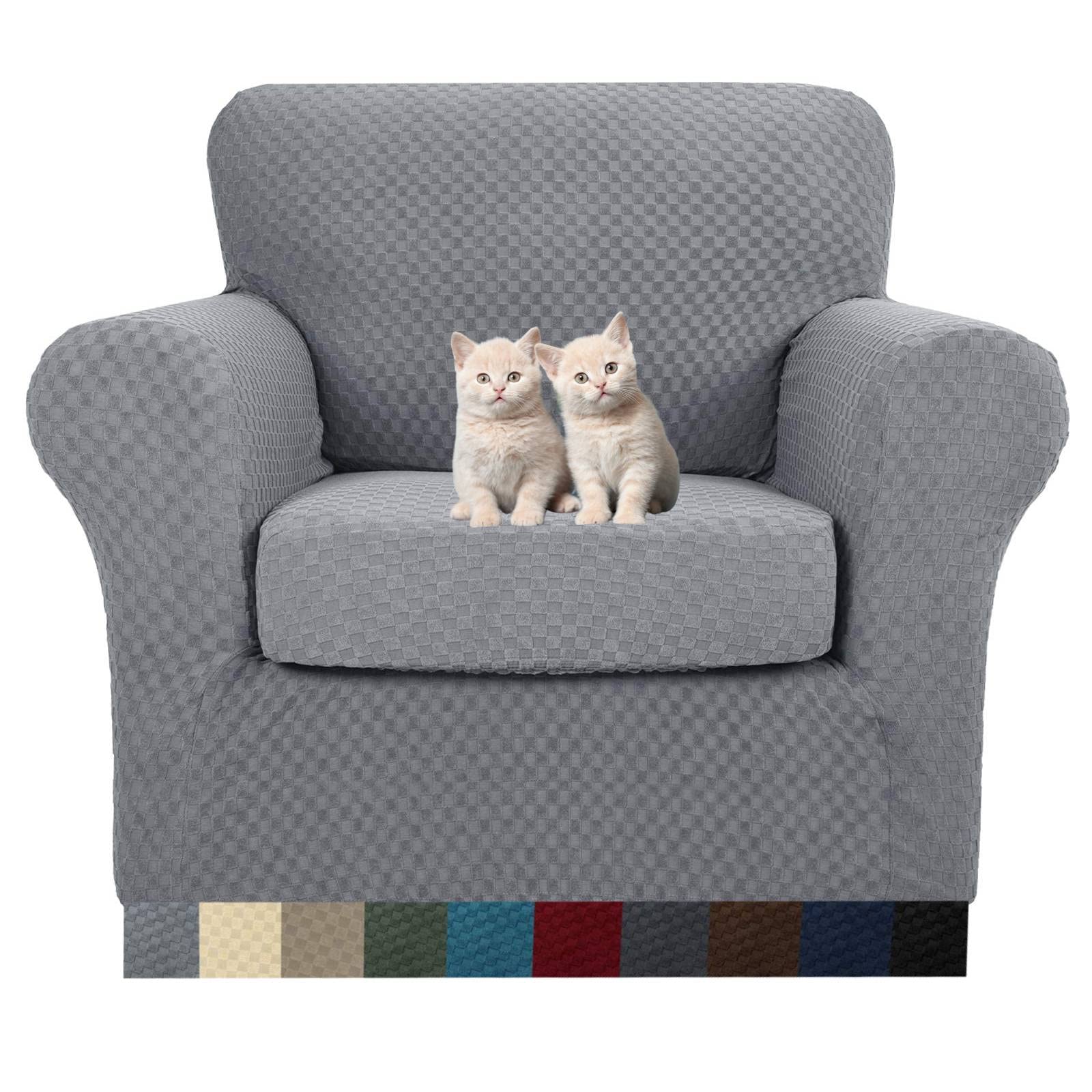 MAXIJIN 4 Piece Couch Covers for 3 Cushion Couch Super Stretch Non Slip Couch Cover for Dogs Pet Friendly Elastic Jacquard Furniture Protector Sofa Slipcovers (Sofa, Light Gray)