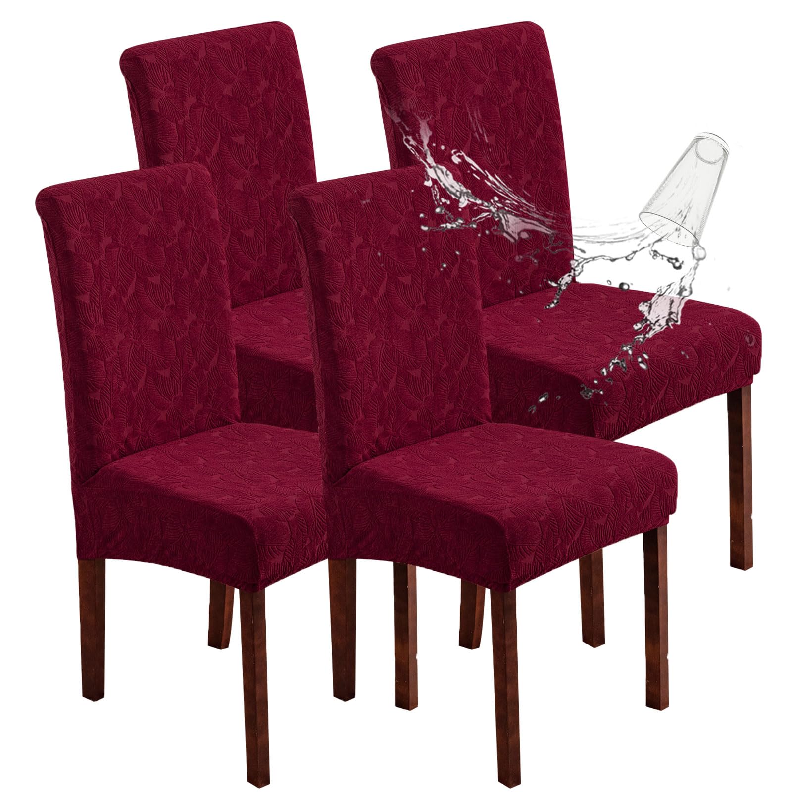 Waterproof Dining Chair Covers, Chair Covers for Dining Room Stretch Parsons Chair Slipcover, for Dining Room Kitchen Chair Protector Cover, Removable, Washable