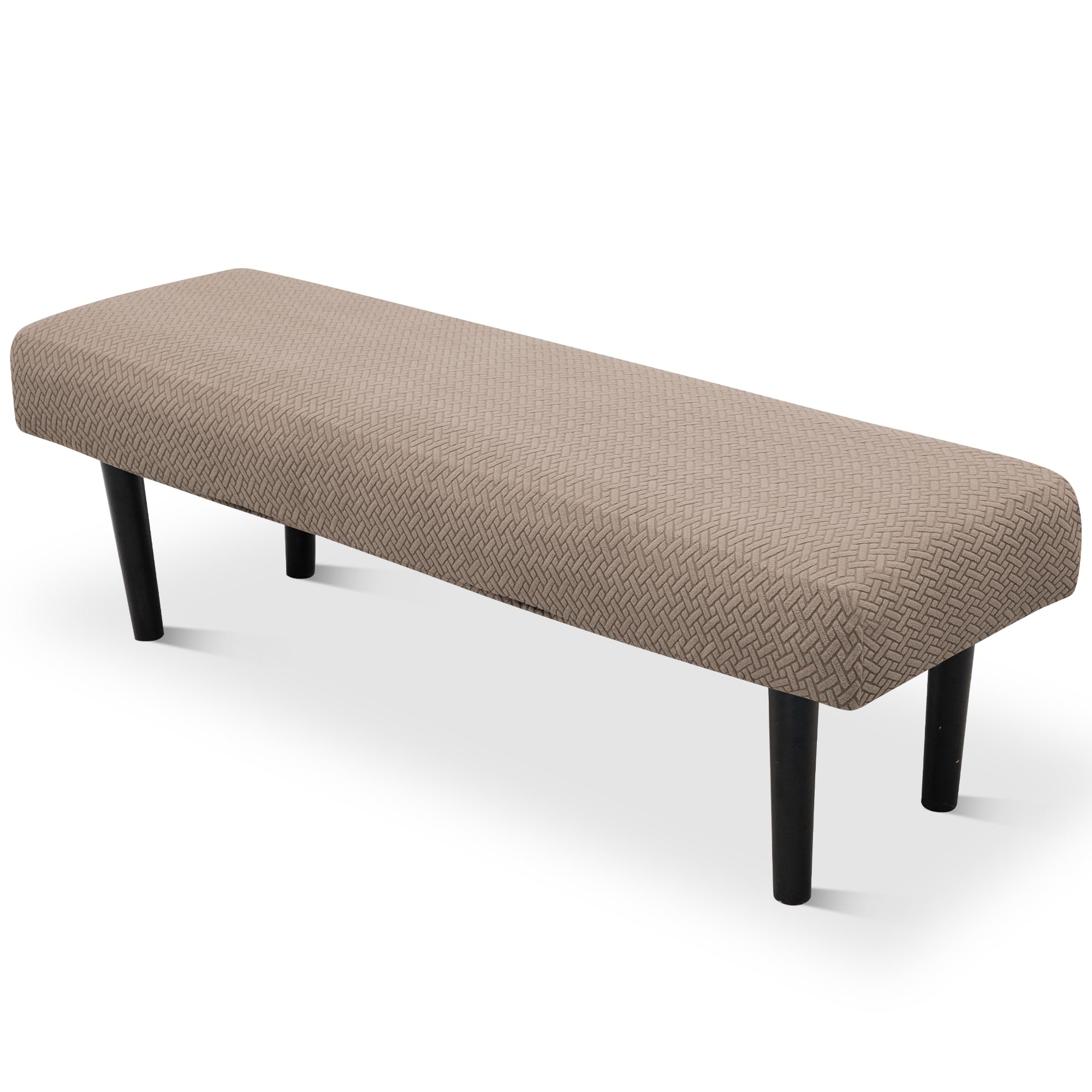 Stretch Bench Seat Cover, Reusable Slipcover for Dining Room & Bedroom, Removable Washable Rectangular Bench Covers, Elastic Fit for Home Furniture(Light Gray)
