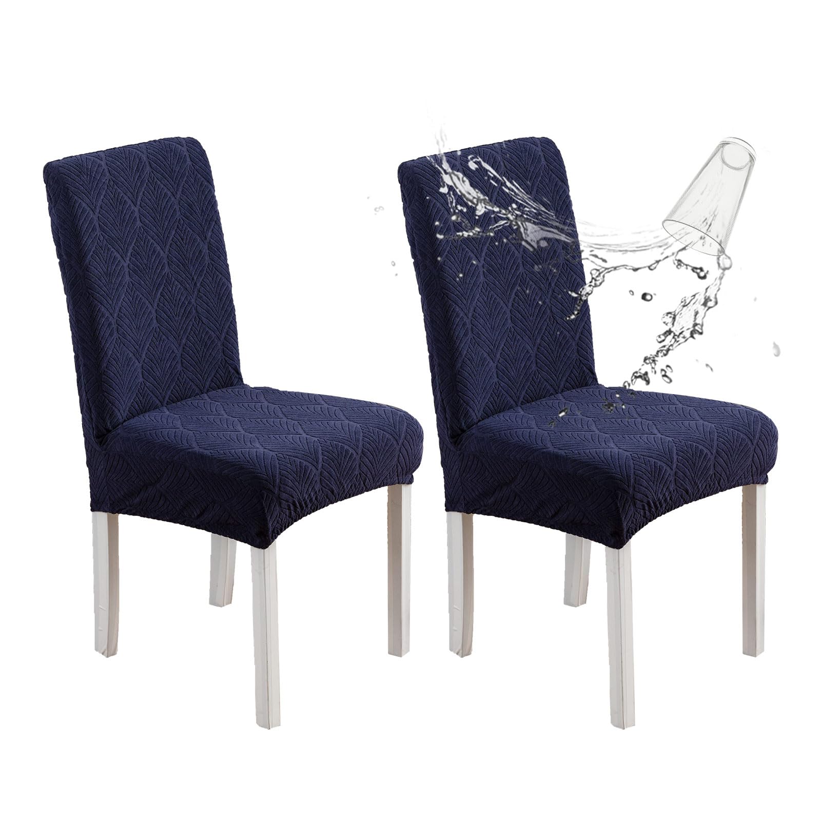 Chair Covers for Dining Chairs,100% Waterproof Dining Chair Covers Set of 4,Removable Stretch Parsons Slip,Washable Seat Protector for Kitchen Beige