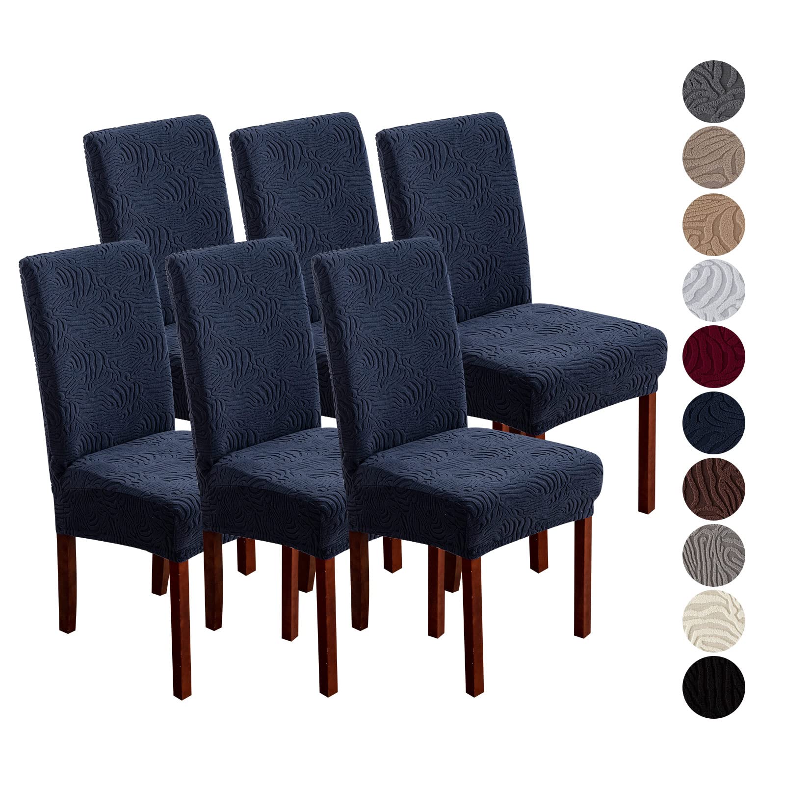 Dining Chair Covers, Chair Covers for Dining Room Stretch Parsons Chair Slipcover, for Dining Room Kitchen Chair Protector Cover, Removable, Washable (Beige, 6 Pack)