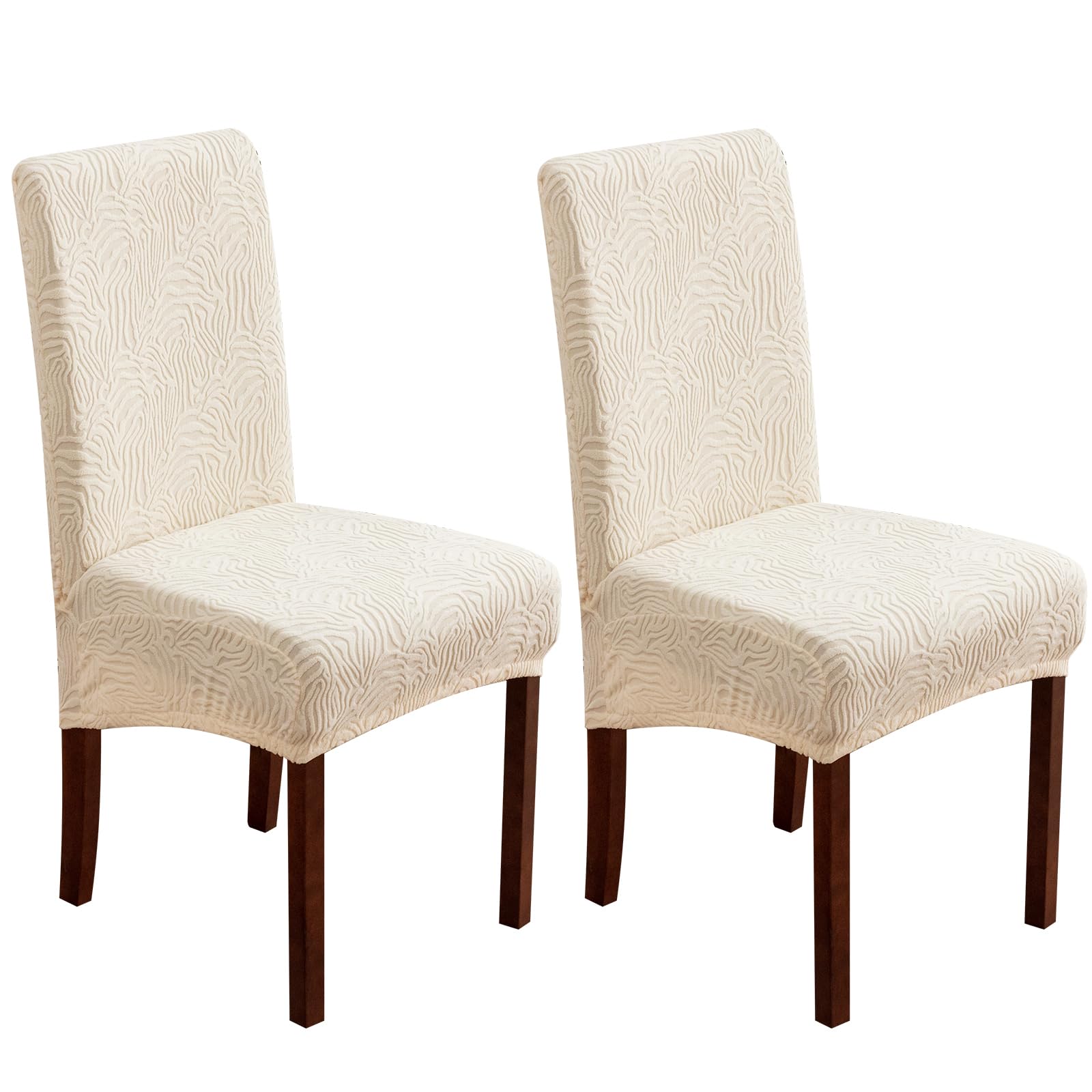 Dining Chair Covers, Chair Covers for Dining Room Stretch Parsons Chair Slipcover, for Dining Room Kitchen Chair Protector Cover, Removable, Washable (Beige, 6 Pack)