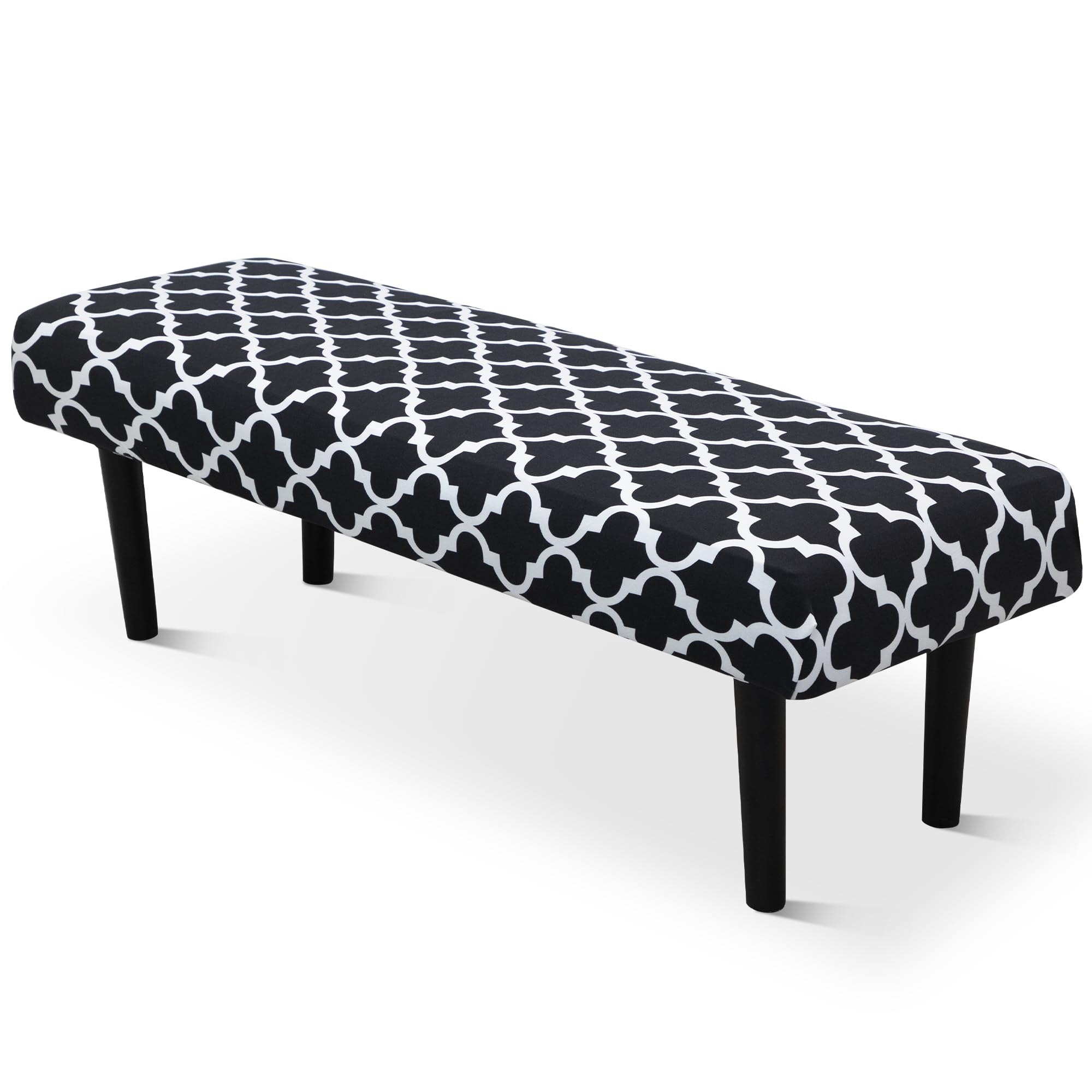 Stretch Bench Seat Cover, Reusable Slipcover for Dining Room & Bedroom, Removable Washable Rectangular Bench Covers, Elastic Fit for Home Furniture(Light Gray)
