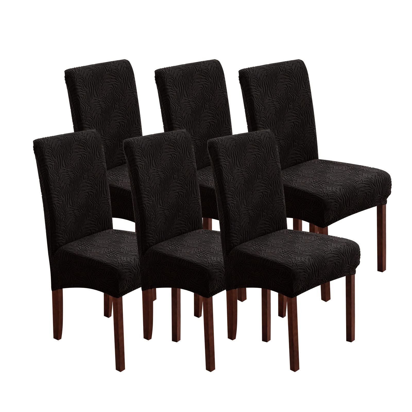 Dining Chair Covers, Chair Covers for Dining Room Stretch Parsons Chair Slipcover, for Dining Room Kitchen Chair Protector Cover, Removable, Washable (Beige, 6 Pack)