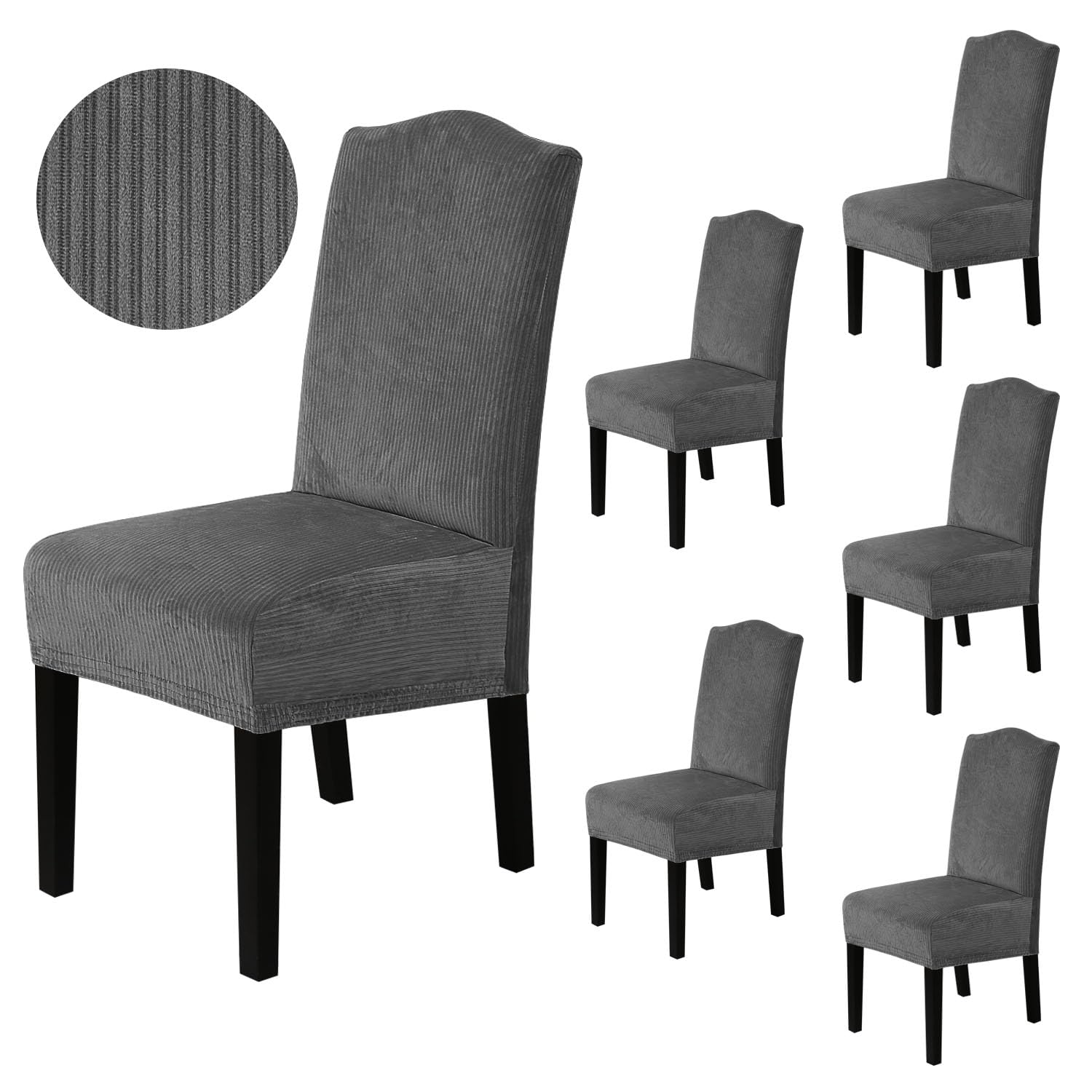 H.VERSAILTEX Dining Chair Covers Stretch for Dining Room Set of 4 Parson Chair Slipcovers Protectors, Soft Thick Solid Velvet Fabric Washable, Taupe