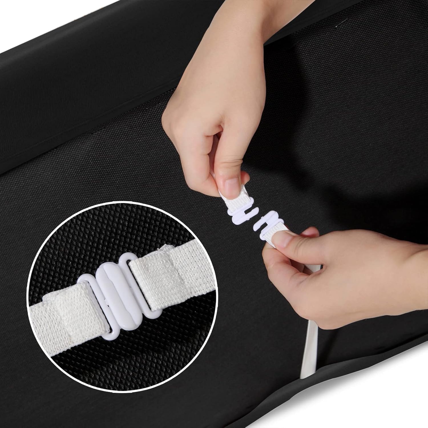WOMACO Dining Room Bench Covers Stretch Spandex Upholstered Bench Seat Cushion Slipcovers for Kitchen Dining Bench Seat Protector (Black, Medium)