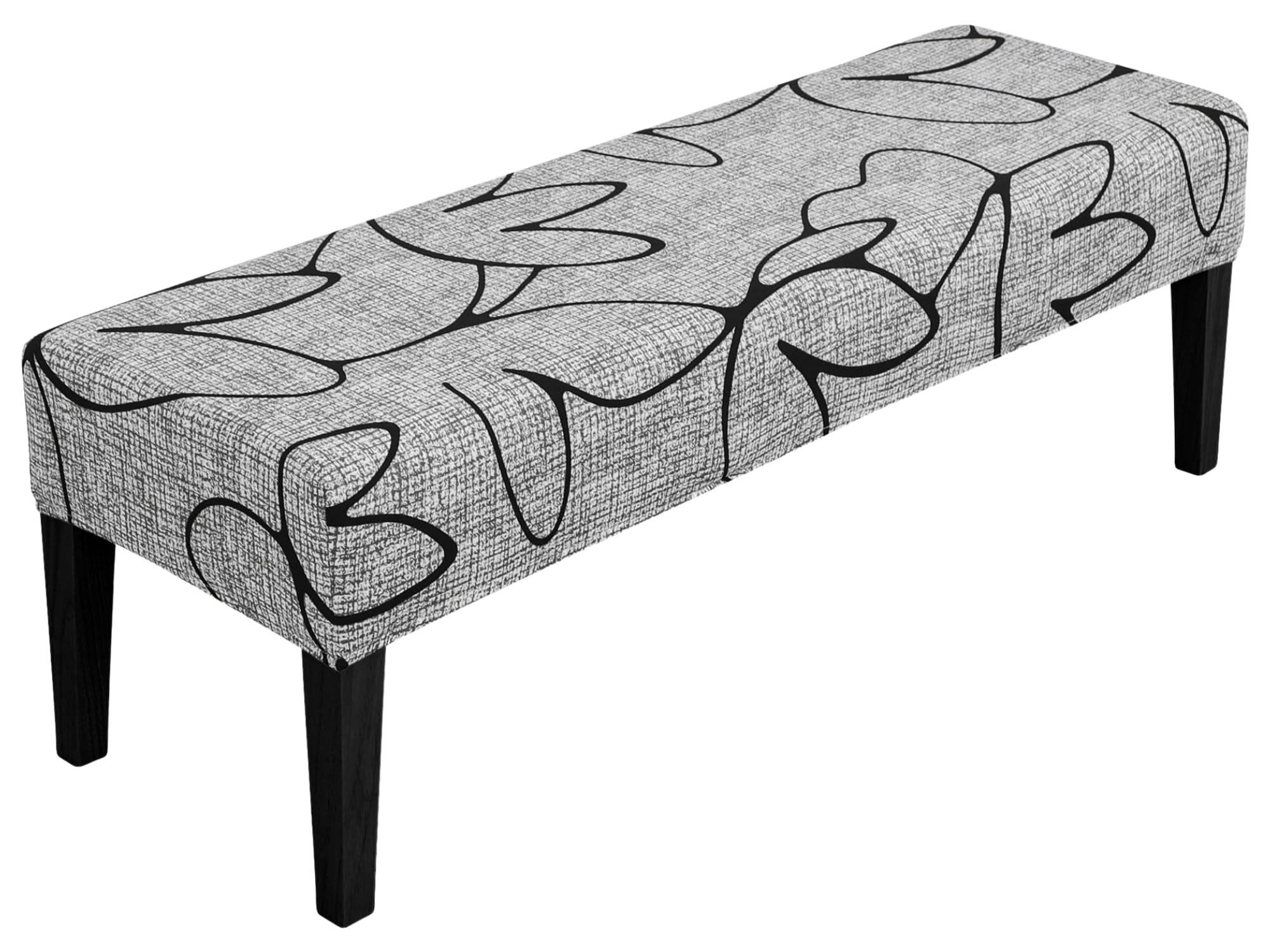 SPRINGRICO Stretch Dining Bench Cover, Removable Bench Slipcover Washable Bench Seat Protector Rectangle Bench Cover for Dining Room, Living Room, Bedroom, Kitchen (S1-Khaki)