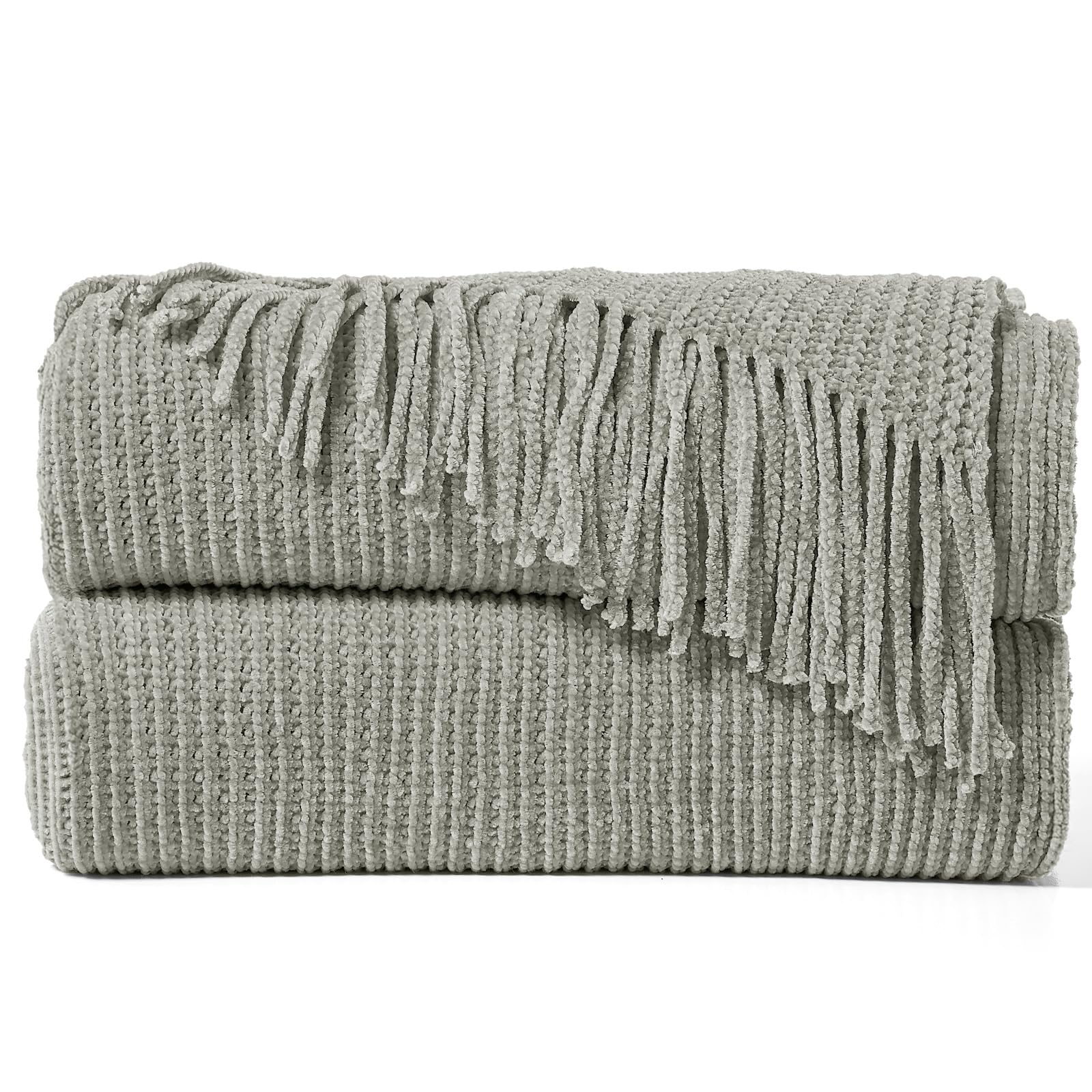inhand Knitted Throw Blanket for Couch and Bed, Soft Living Room Home Decor Knitted Blanket with Tassel, Outdoor Lightweight Breathable Summer Blanket, Farmhouse Warm Woven Decorative, 50"x60"