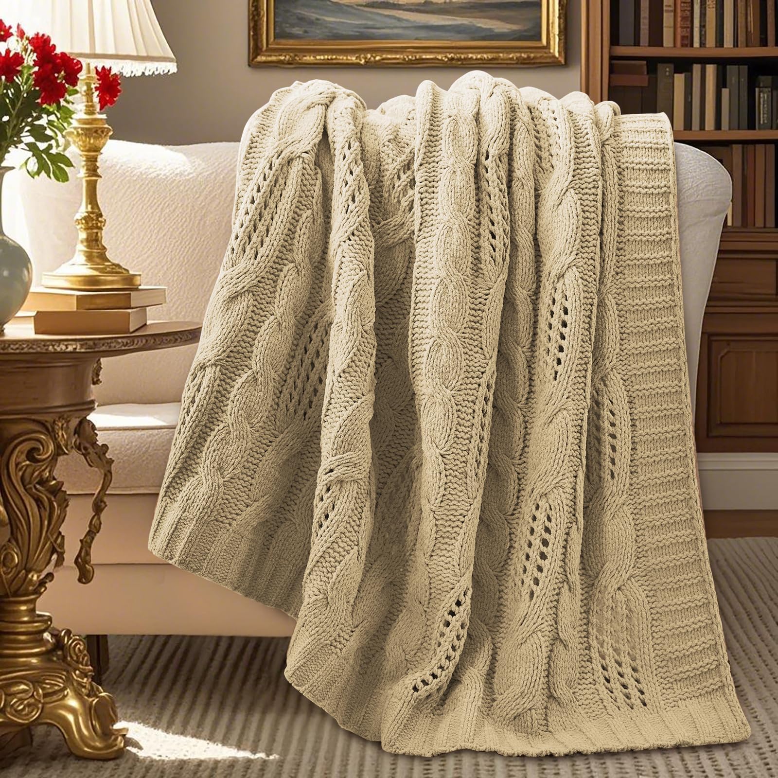 Chunky Knit Throw Blanket