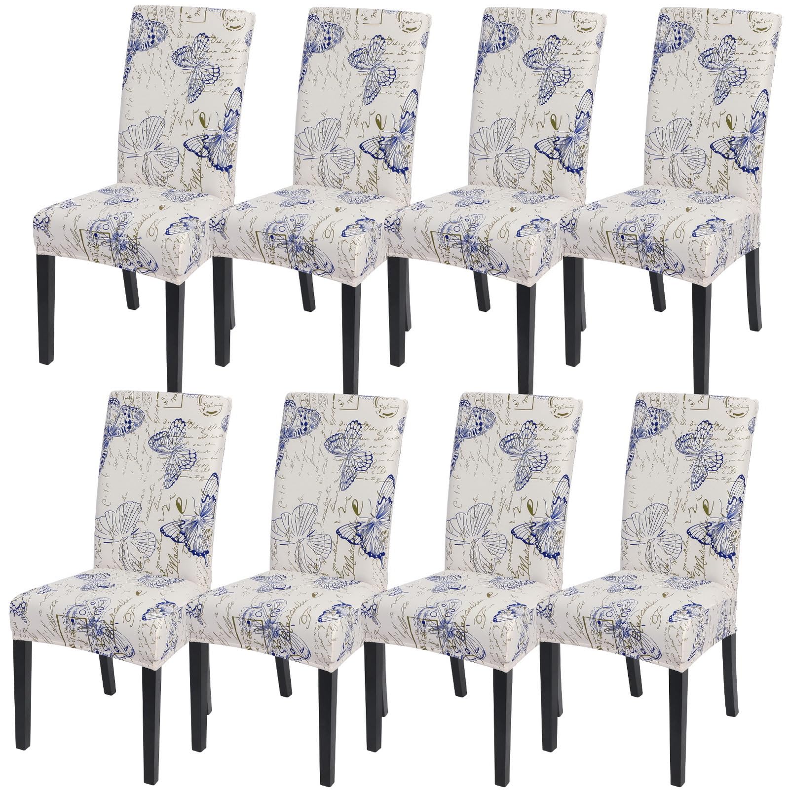 SearchI Dining Room Chair Covers Set of 6, Stretch Jacquard Parsons Chair Slipcovers Super Fit Removable Washable Kitchen Chair Protector Cover for Dining Room, Hotel, Ceremony (Beige Rhombus)