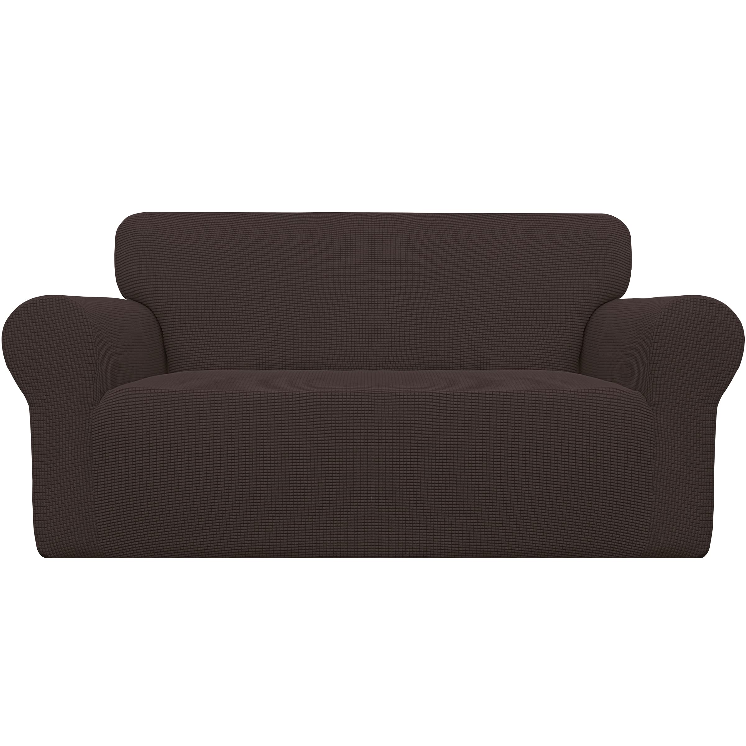 Easy-Going Stretch Sofa Slipcover 1-Piece Sofa Cover Furniture Protector Couch Soft with Elastic Bottom for Kids, Polyester Spandex Jacquard Fabric Small Checks (Sofa, Dark Gray)