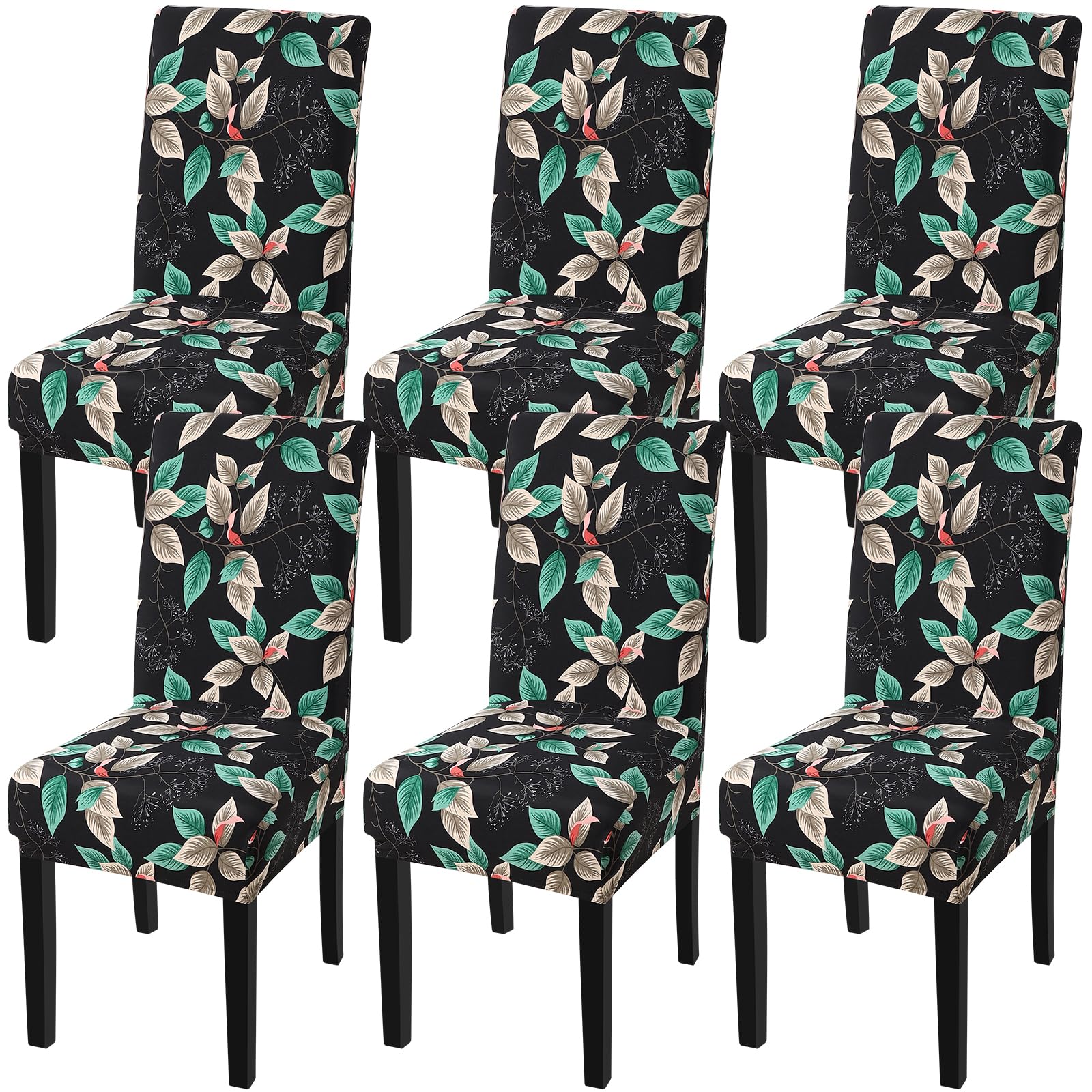 Fuloon Chair Covers for Dining Room 6 Pack, Solid Stretch Dining Chair Covers, Washable Kitchen Slip Covers, Parson Chair Covers Set of 6 (Gray Lotus, 6 Pack)