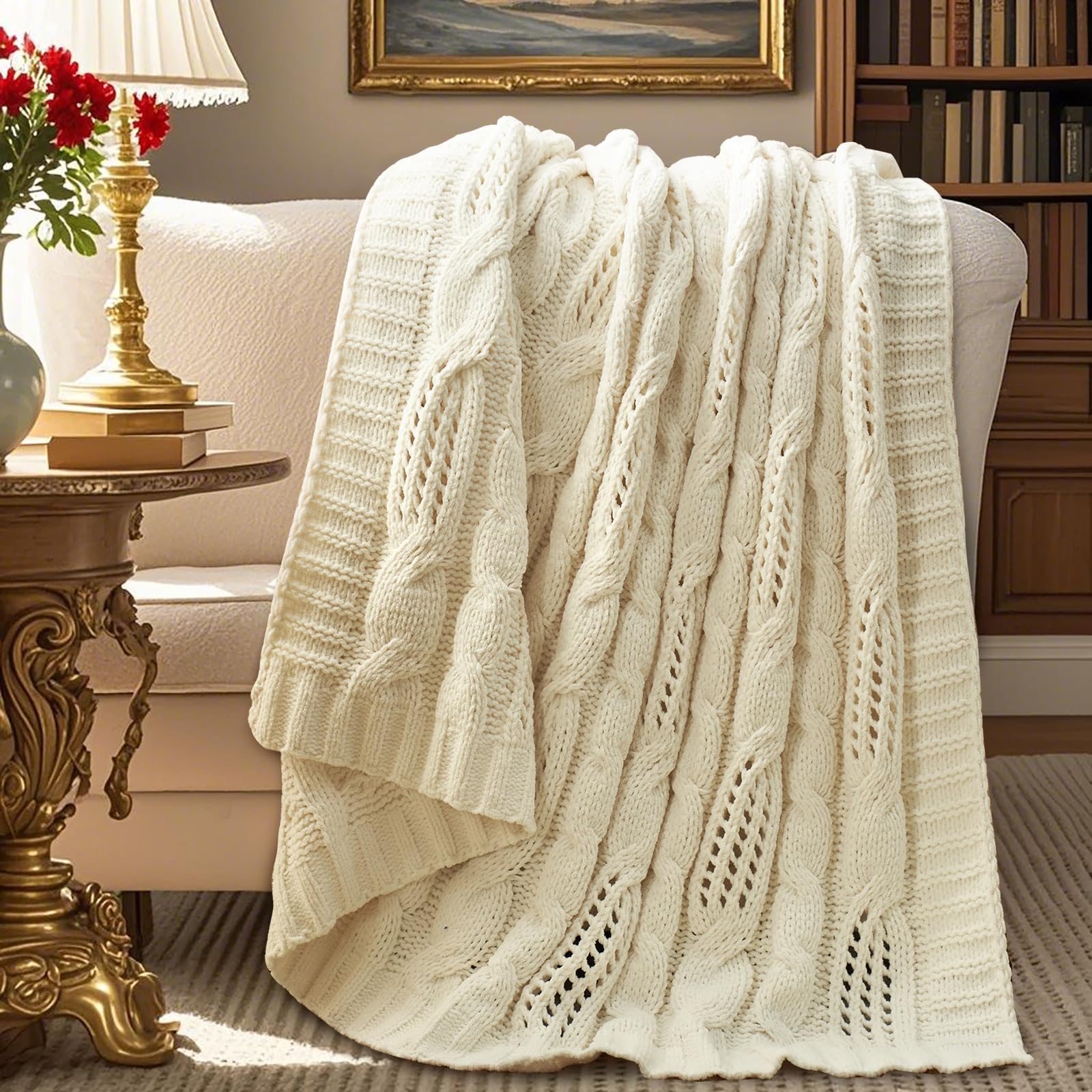 Chunky Knit Throw Blanket