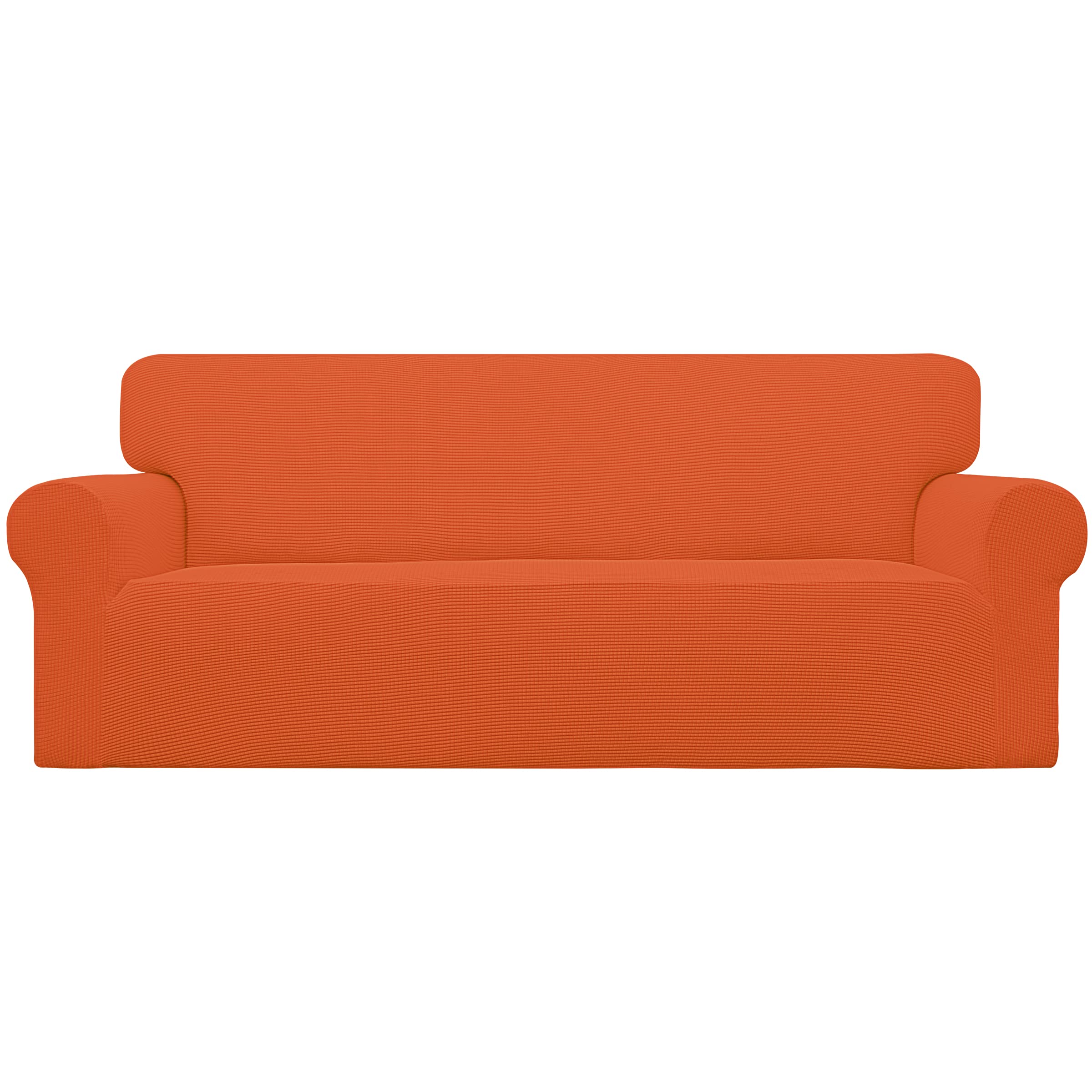 Easy-Going Stretch Sofa Slipcover 1-Piece Sofa Cover Furniture Protector Couch Soft with Elastic Bottom for Kids, Polyester Spandex Jacquard Fabric Small Checks (Sofa, Black)