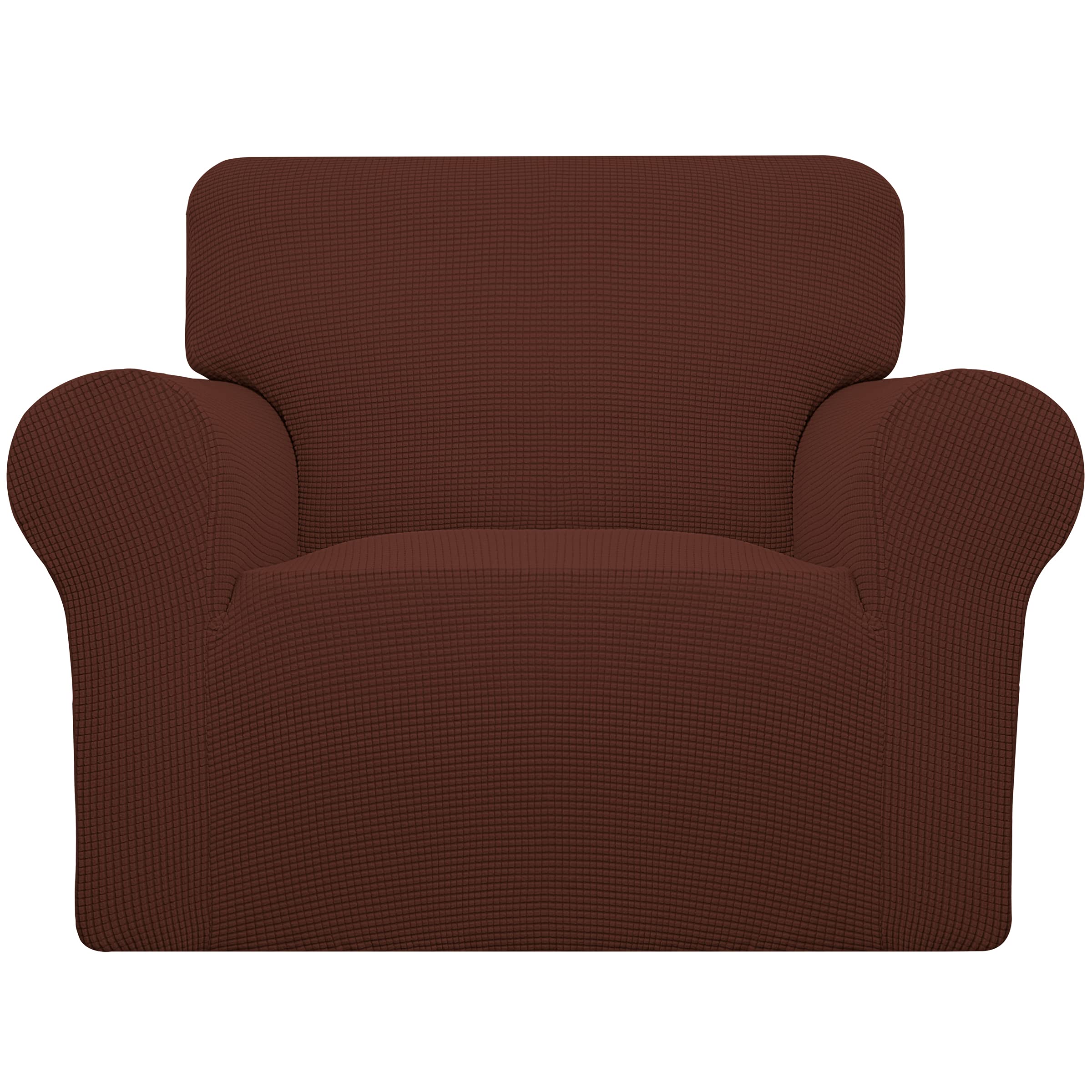 Easy-Going Stretch Sofa Slipcover 1-Piece Sofa Cover Furniture Protector Couch Soft with Elastic Bottom for Kids, Polyester Spandex Jacquard Fabric Small Checks (Sofa, Dark Gray)