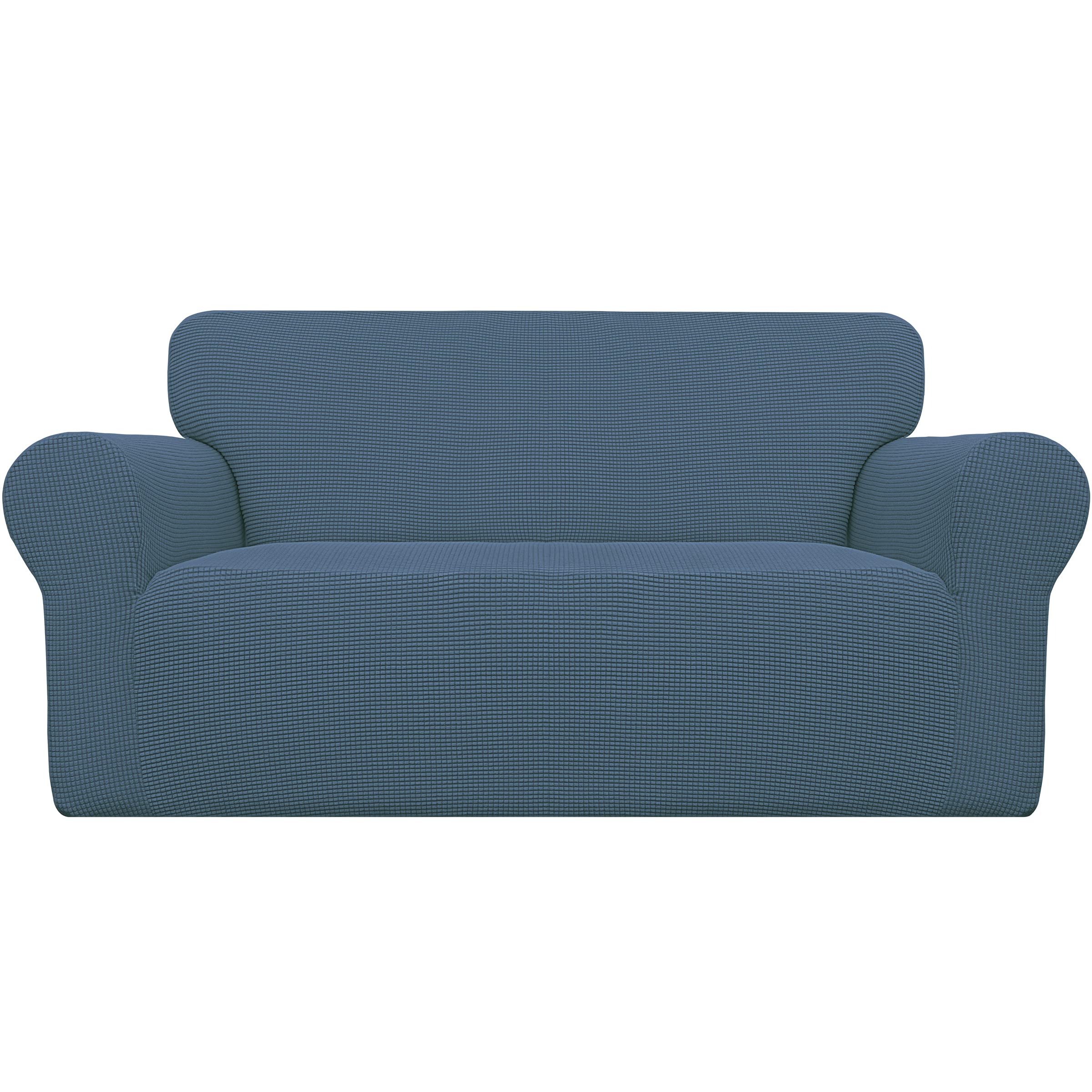 Easy-Going Stretch Sofa Slipcover 1-Piece Sofa Cover Furniture Protector Couch Soft with Elastic Bottom for Kids, Polyester Spandex Jacquard Fabric Small Checks (Sofa, Dark Gray)