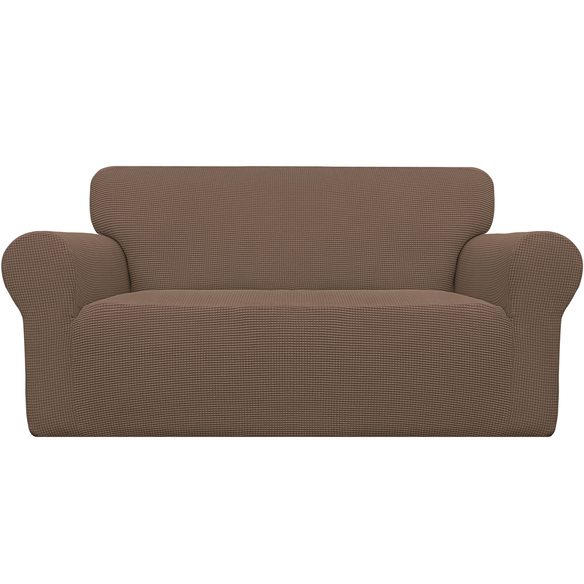 Easy-Going Stretch Sofa Slipcover 1-Piece Sofa Cover Furniture Protector Couch Soft with Elastic Bottom for Kids, Polyester Spandex Jacquard Fabric Small Checks (Sofa, Dark Gray)