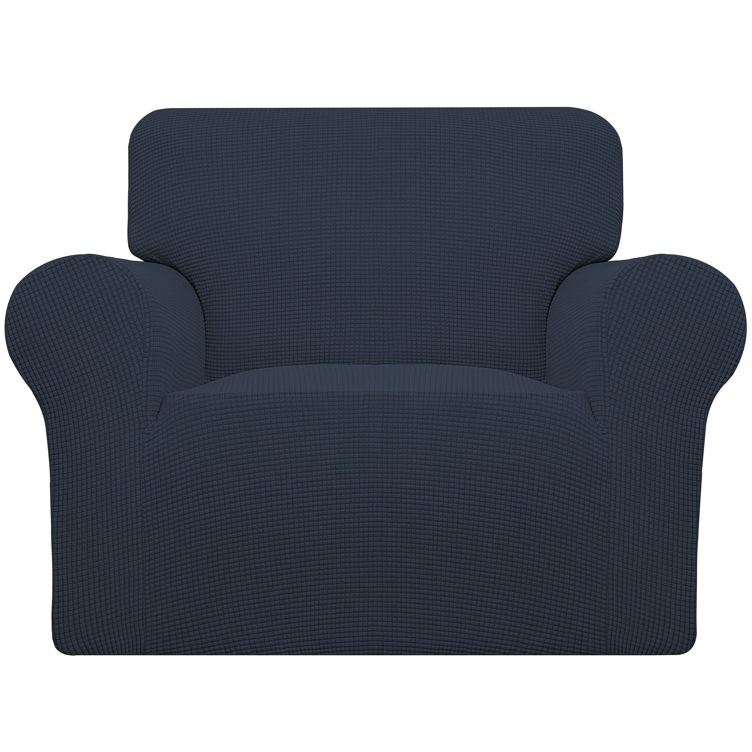 Easy-Going Stretch Sofa Slipcover 1-Piece Sofa Cover Furniture Protector Couch Soft with Elastic Bottom for Kids, Polyester Spandex Jacquard Fabric Small Checks (Sofa, Dark Gray)