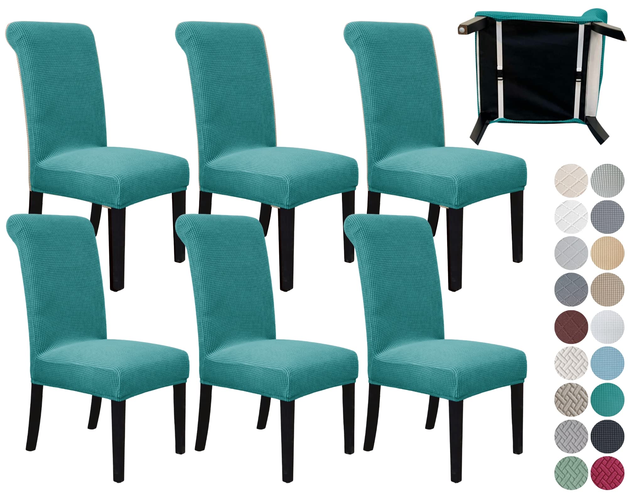 SPRINGRICO 4 Pack Dining Room Chair Covers with seat Belt, Stretch Parsons Chair Slipcover Washable Kitchen Dining Chair Cover Removable Seat Protector Set of 4, S3- Warm Cream
