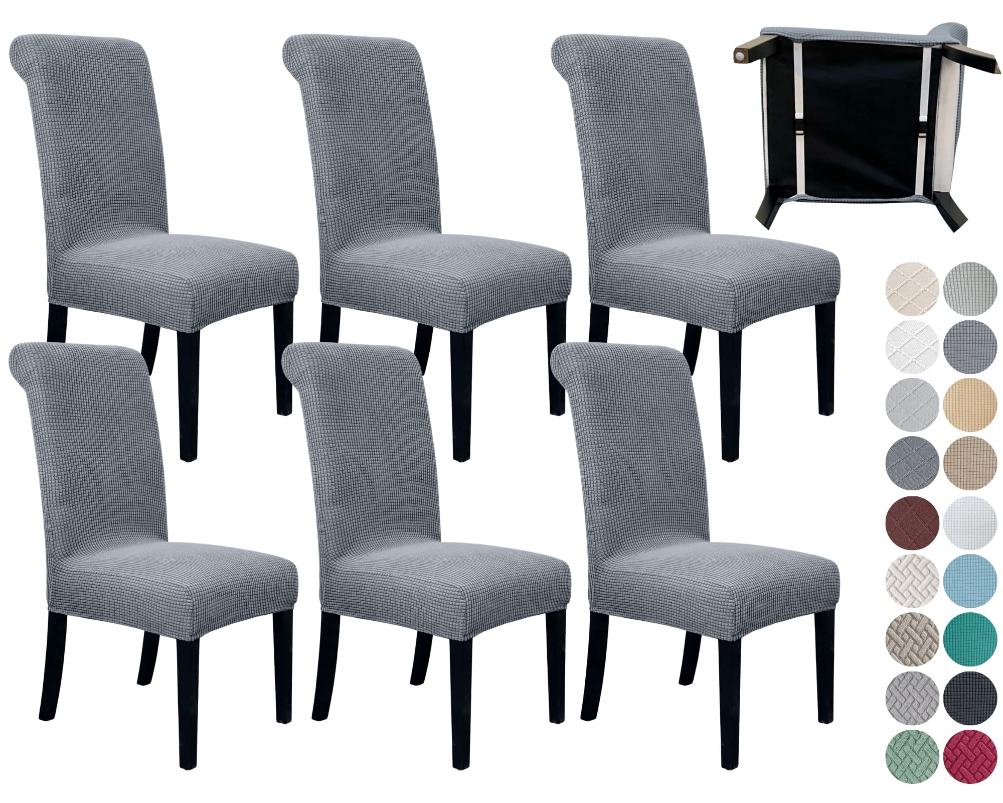 SPRINGRICO 4 Pack Dining Room Chair Covers with seat Belt, Stretch Parsons Chair Slipcover Washable Kitchen Dining Chair Cover Removable Seat Protector Set of 4, S3- Warm Cream