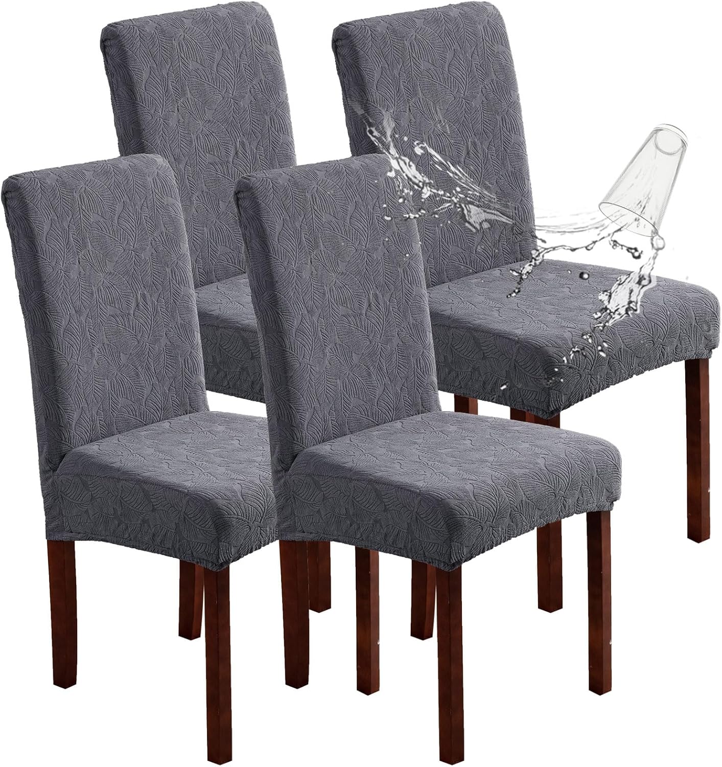 Waterproof Dining Chair Covers, Chair Covers for Dining Room Stretch Parsons Chair Slipcover, for Dining Room Kitchen Chair Protector Cover, Removable, Washable