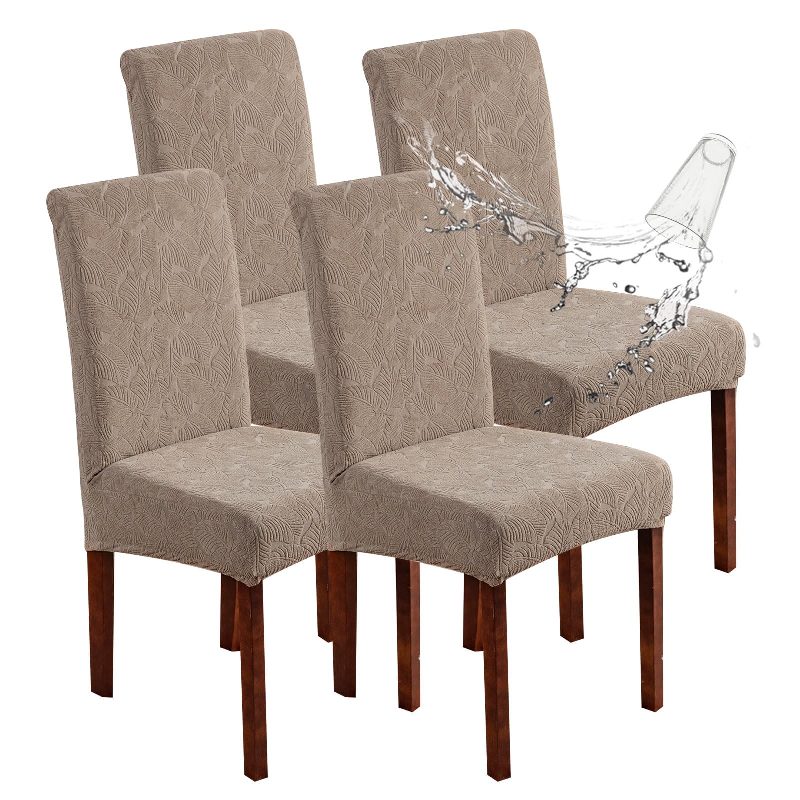 Waterproof Dining Chair Covers, Chair Covers for Dining Room Stretch Parsons Chair Slipcover, for Dining Room Kitchen Chair Protector Cover, Removable, Washable