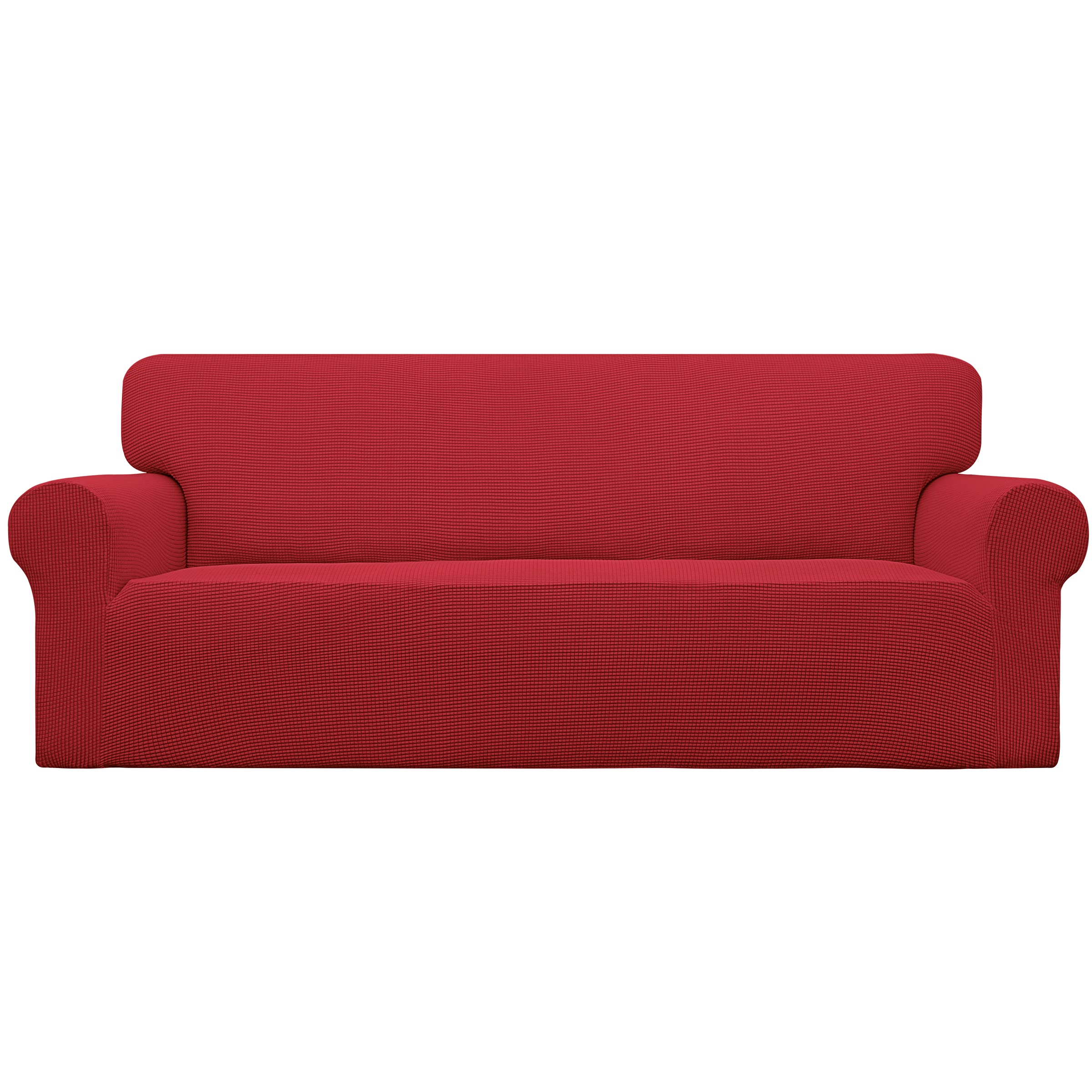 Easy-Going Stretch Sofa Slipcover 1-Piece Sofa Cover Furniture Protector Couch Soft with Elastic Bottom for Kids, Polyester Spandex Jacquard Fabric Small Checks (Sofa, Black)