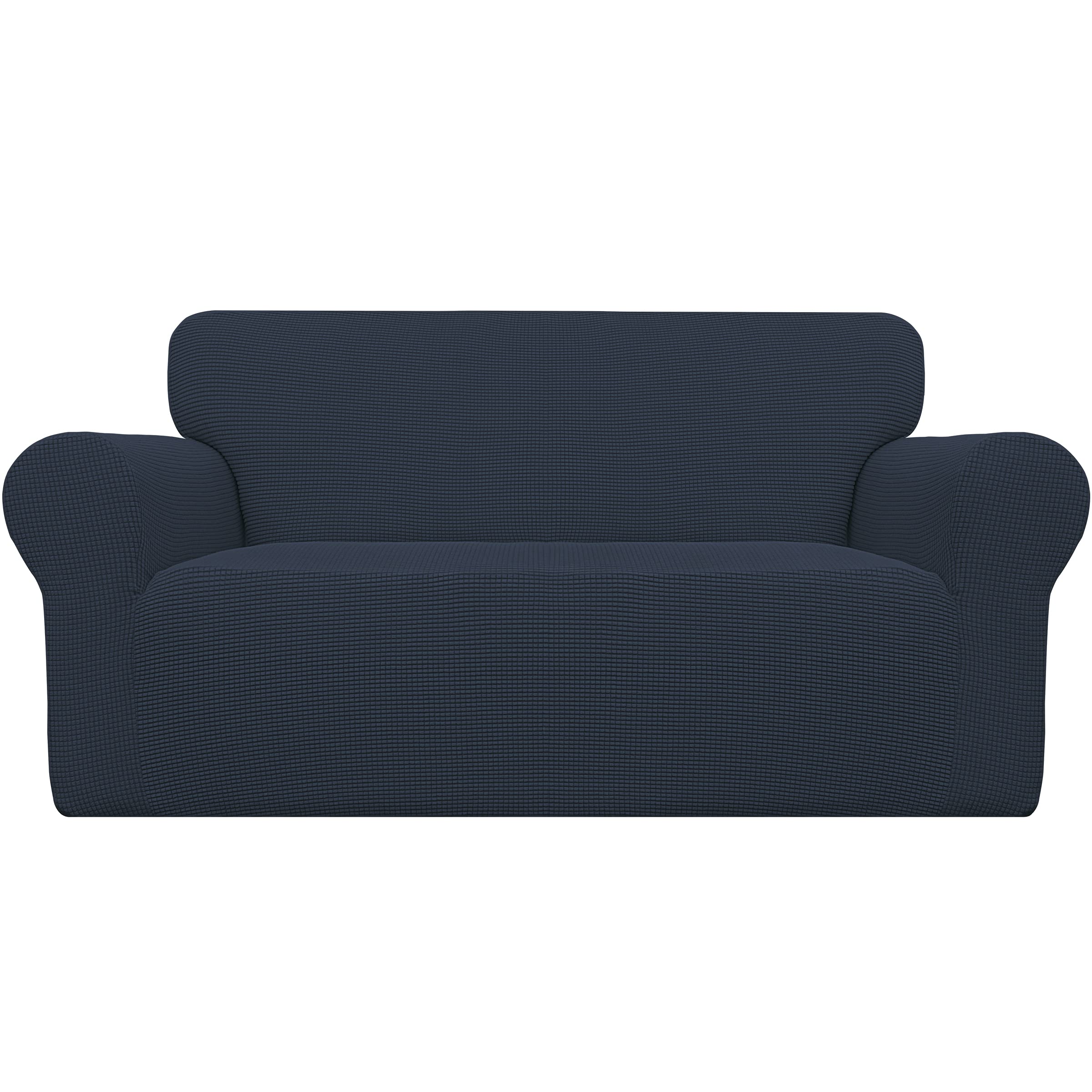 Easy-Going Stretch Sofa Slipcover 1-Piece Sofa Cover Furniture Protector Couch Soft with Elastic Bottom for Kids, Polyester Spandex Jacquard Fabric Small Checks (Sofa, Dark Gray)