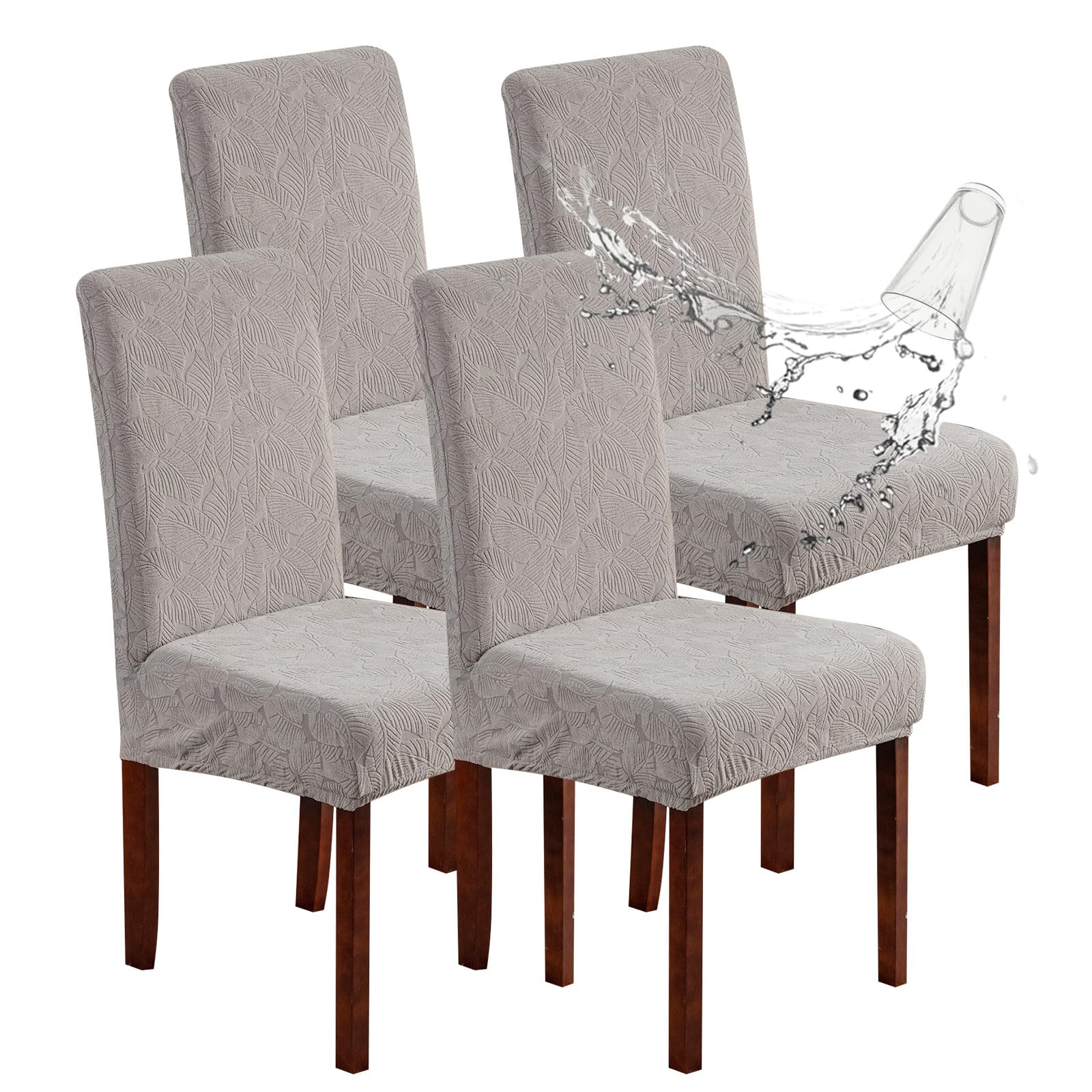 Waterproof Dining Chair Covers, Chair Covers for Dining Room Stretch Parsons Chair Slipcover, for Dining Room Kitchen Chair Protector Cover, Removable, Washable