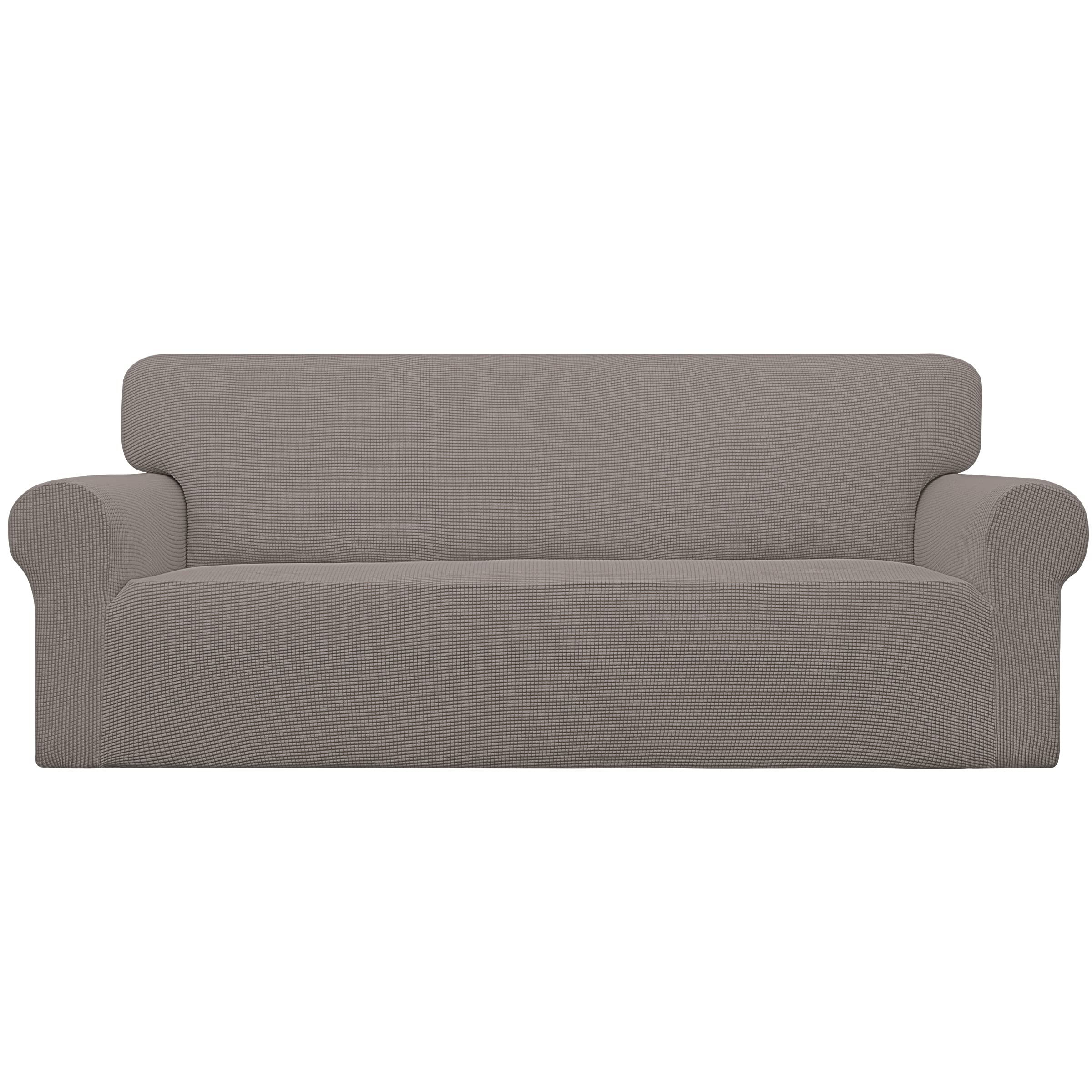 Easy-Going Stretch Sofa Slipcover 1-Piece Sofa Cover Furniture Protector Couch Soft with Elastic Bottom for Kids, Polyester Spandex Jacquard Fabric Small Checks (Sofa, Black)