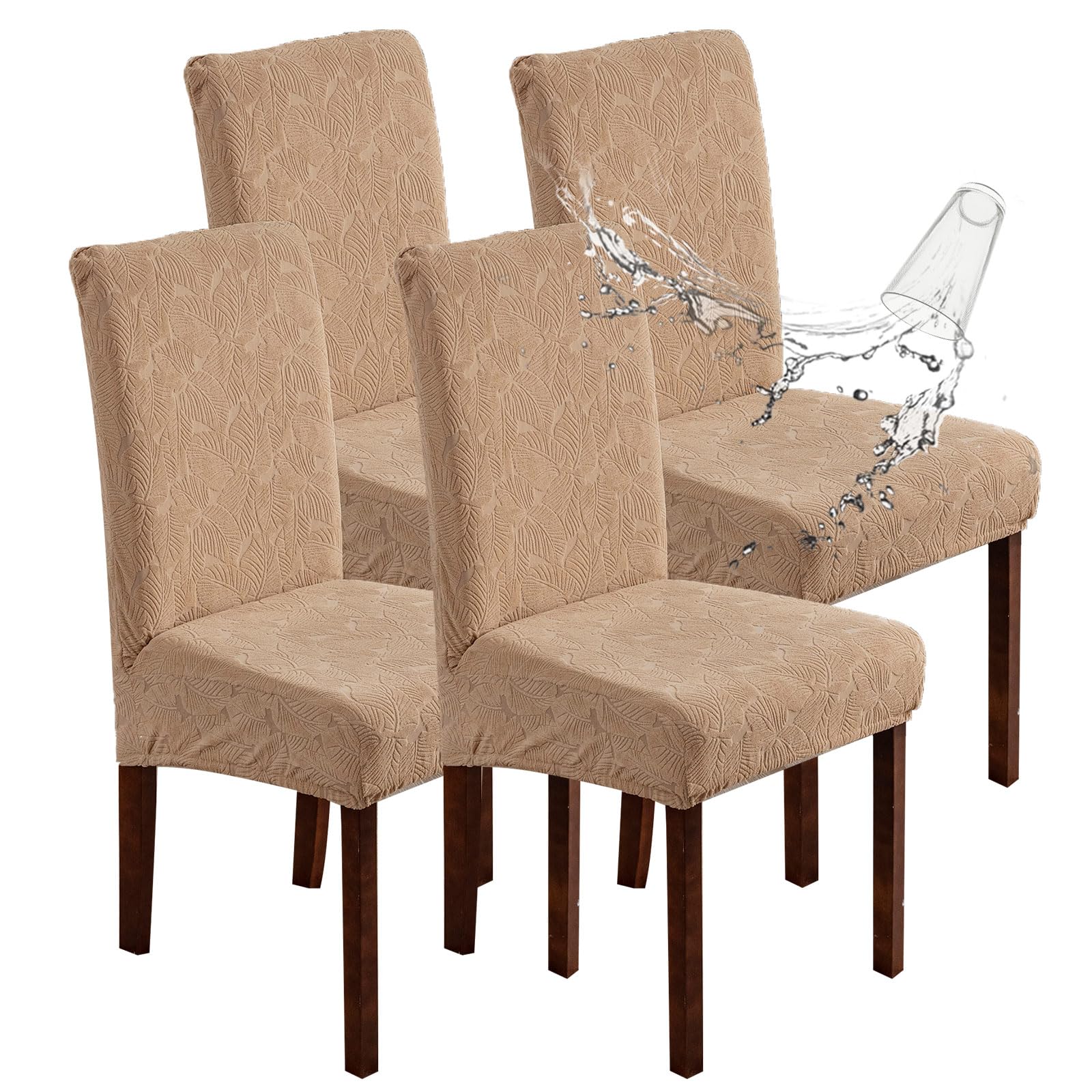 Waterproof Dining Chair Covers, Chair Covers for Dining Room Stretch Parsons Chair Slipcover, for Dining Room Kitchen Chair Protector Cover, Removable, Washable