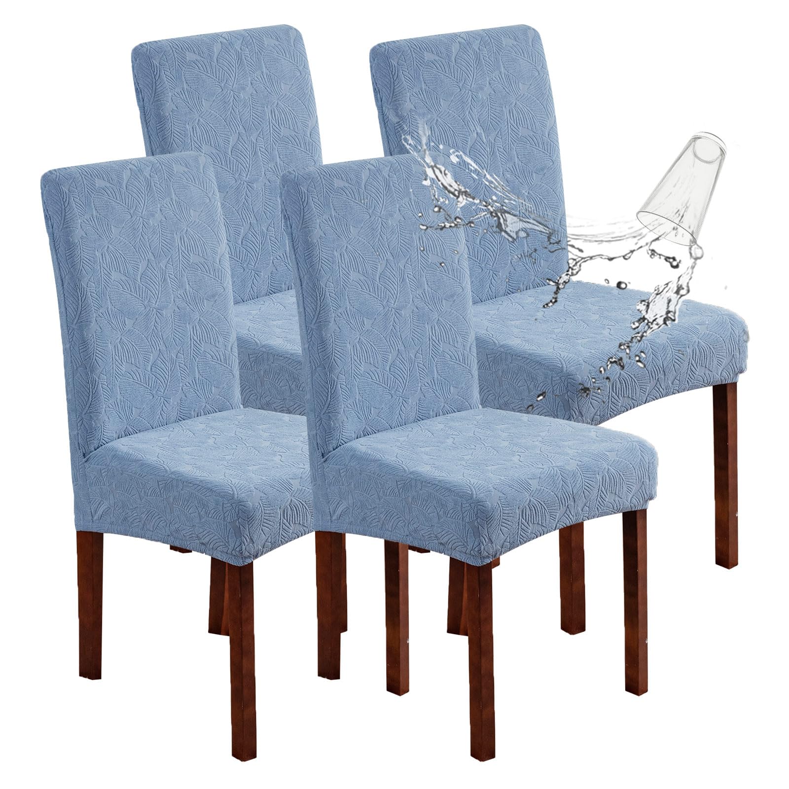 Waterproof Dining Chair Covers, Chair Covers for Dining Room Stretch Parsons Chair Slipcover, for Dining Room Kitchen Chair Protector Cover, Removable, Washable